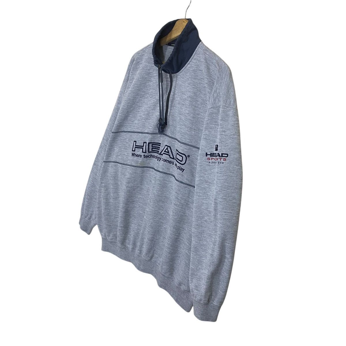 Japanese Brand × Vintage Vintage 90s Head Halfzip Sweatshirt Size US XXL / EU 58 / 5 - 3 Thumbnail