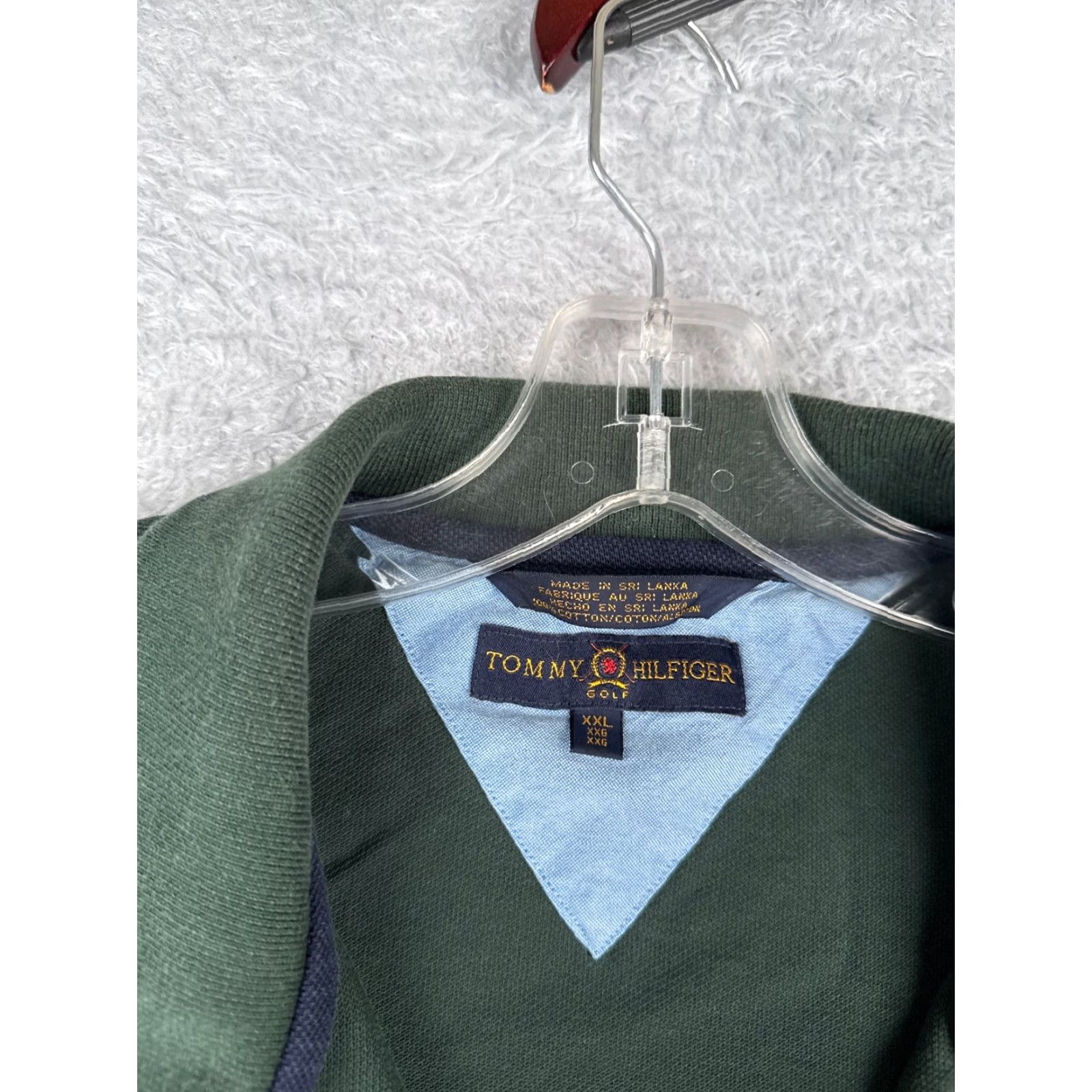Tommy Hilfiger VINTAGE Tommy Hilfiger Polo Shirt Men 2XL Green Short Sleeve Cotton Jersey Slim Fit, Solid, Embroidered Logo, Button-Down Collar, Casual Polo, Mens Size US XXL / EU 58 / 5 - 6 Thumbnail