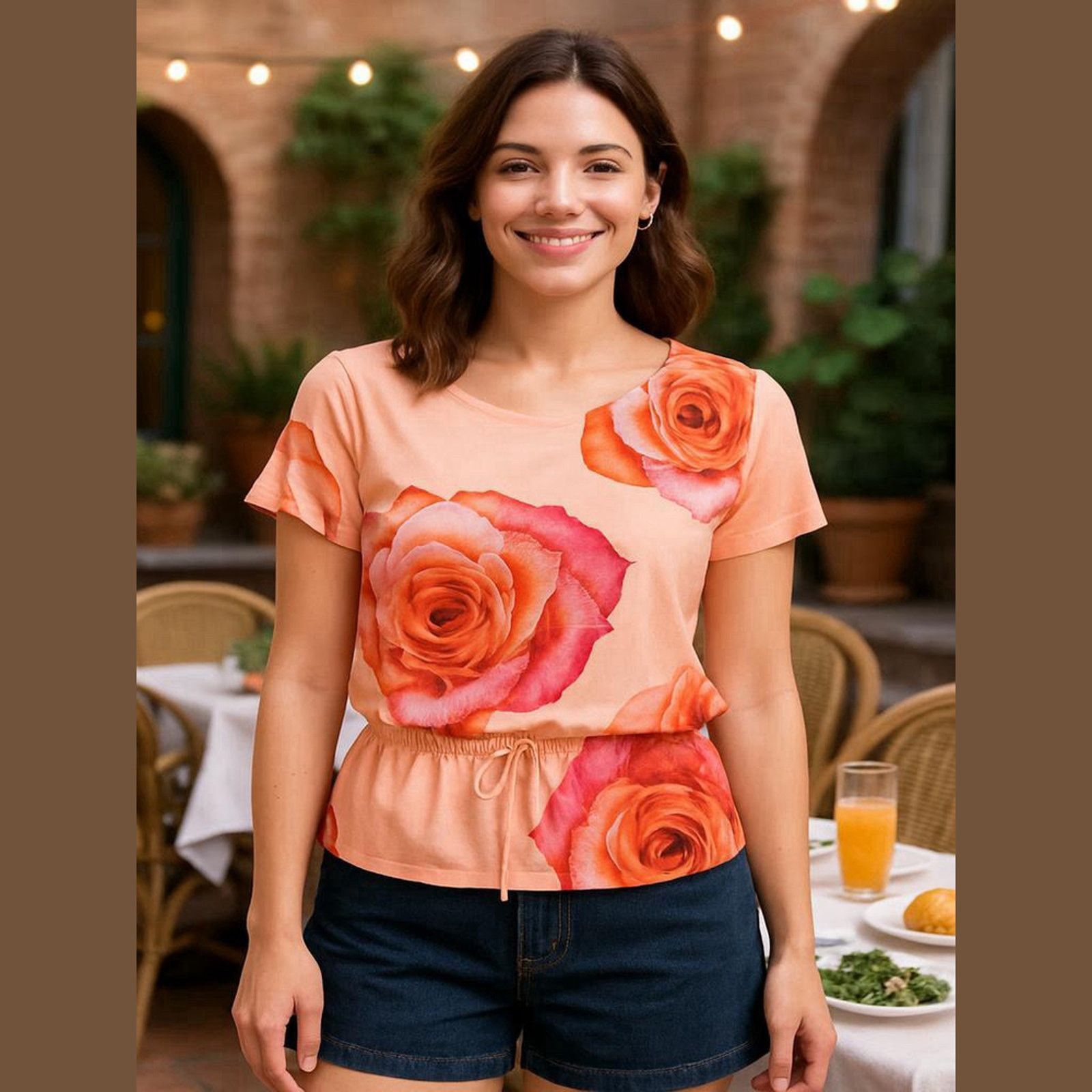 Other Koi by Kathy Peterson Pink Floral Cotton Top Cottagecore Size M / US 6-8 / IT 42-44 - 1 Thumbnail