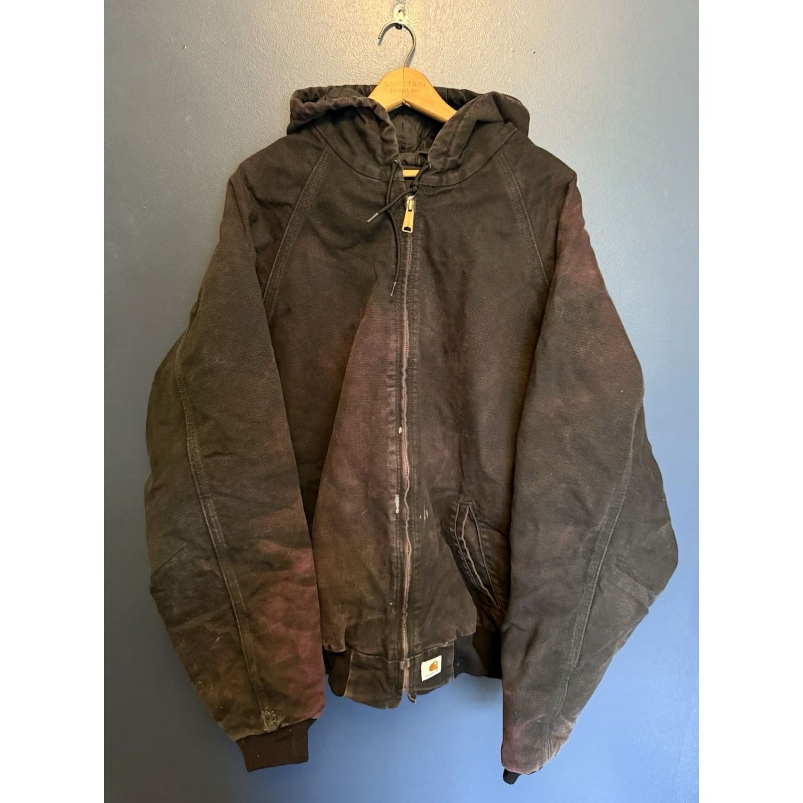 Carhartt VINTAGE Carhartt Hooded Jacket Black Cotton Zip 2XL Mens Flawed Size US XXL / EU 58 / 5 - 3 Thumbnail