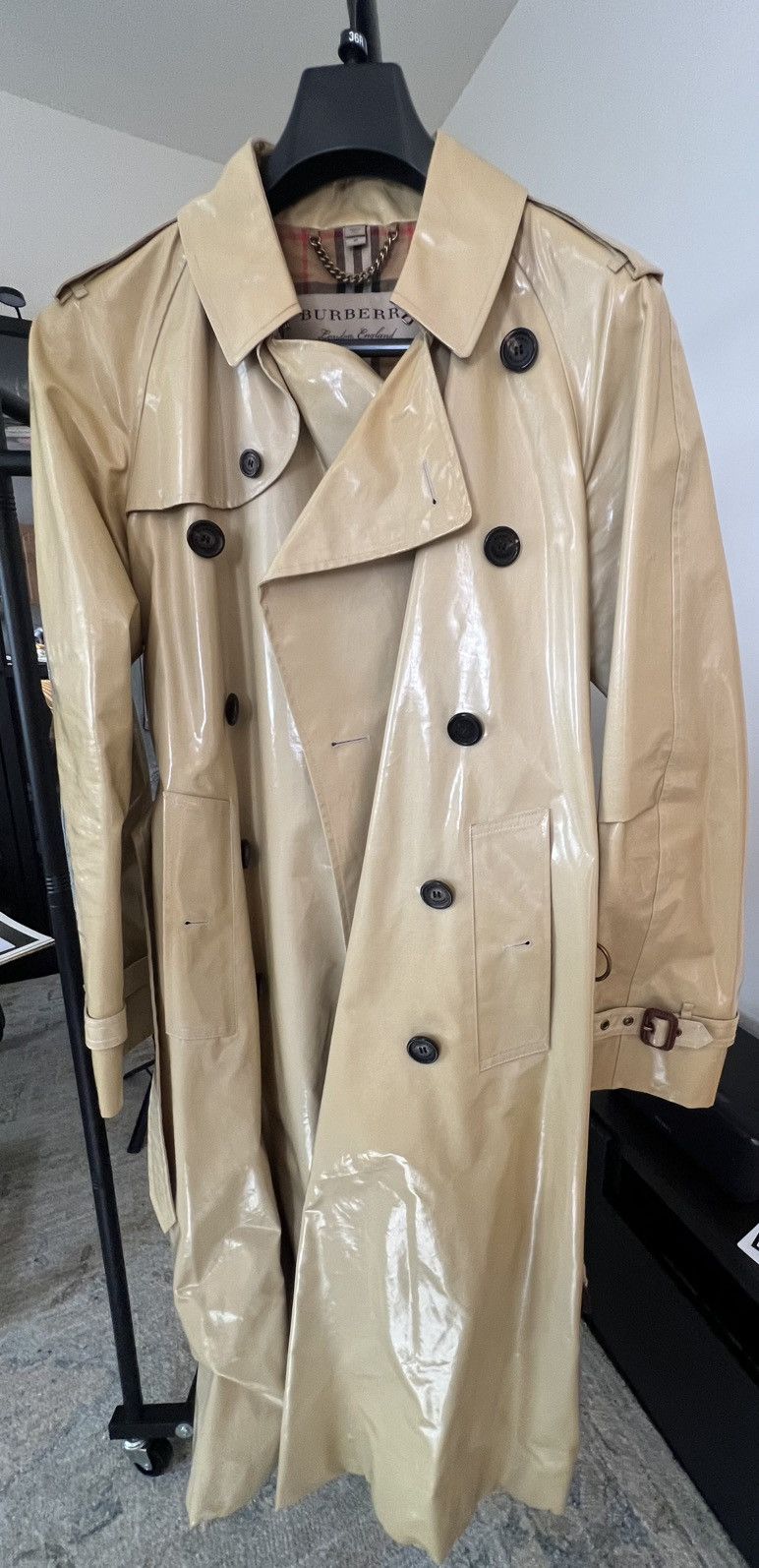 Burberry BURBERRY Laminated Gabardine Trench Coat Size US S / EU 44-46 / 1 - 6 Thumbnail