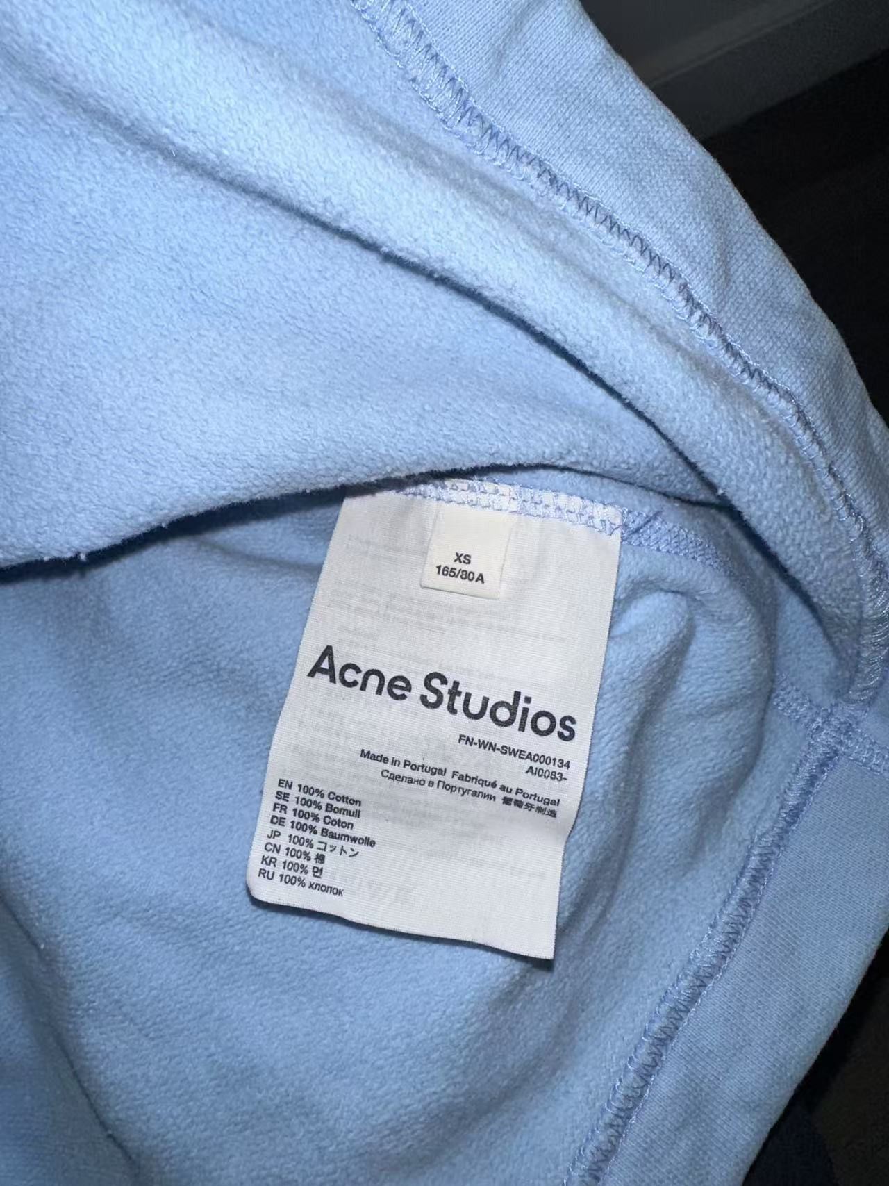 Acne Studios Acne Studios Blue Logo Stamp Hoodie Acne Studios Size US XS / EU 42 / 0 - 4 Thumbnail