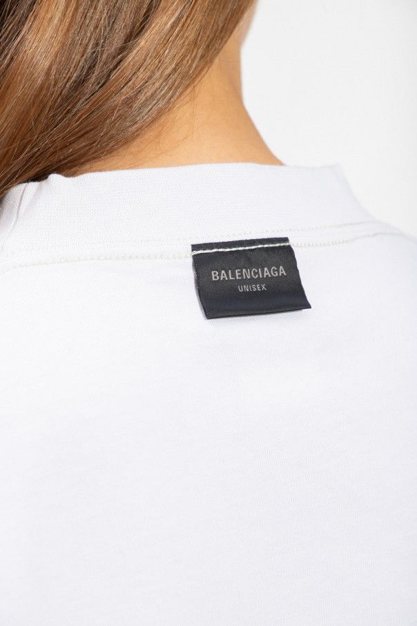 Balenciaga o1srvl11e1224 Unisex Inside Out T-Shirt in White Size L / US 10 / IT 46 - 5 Thumbnail