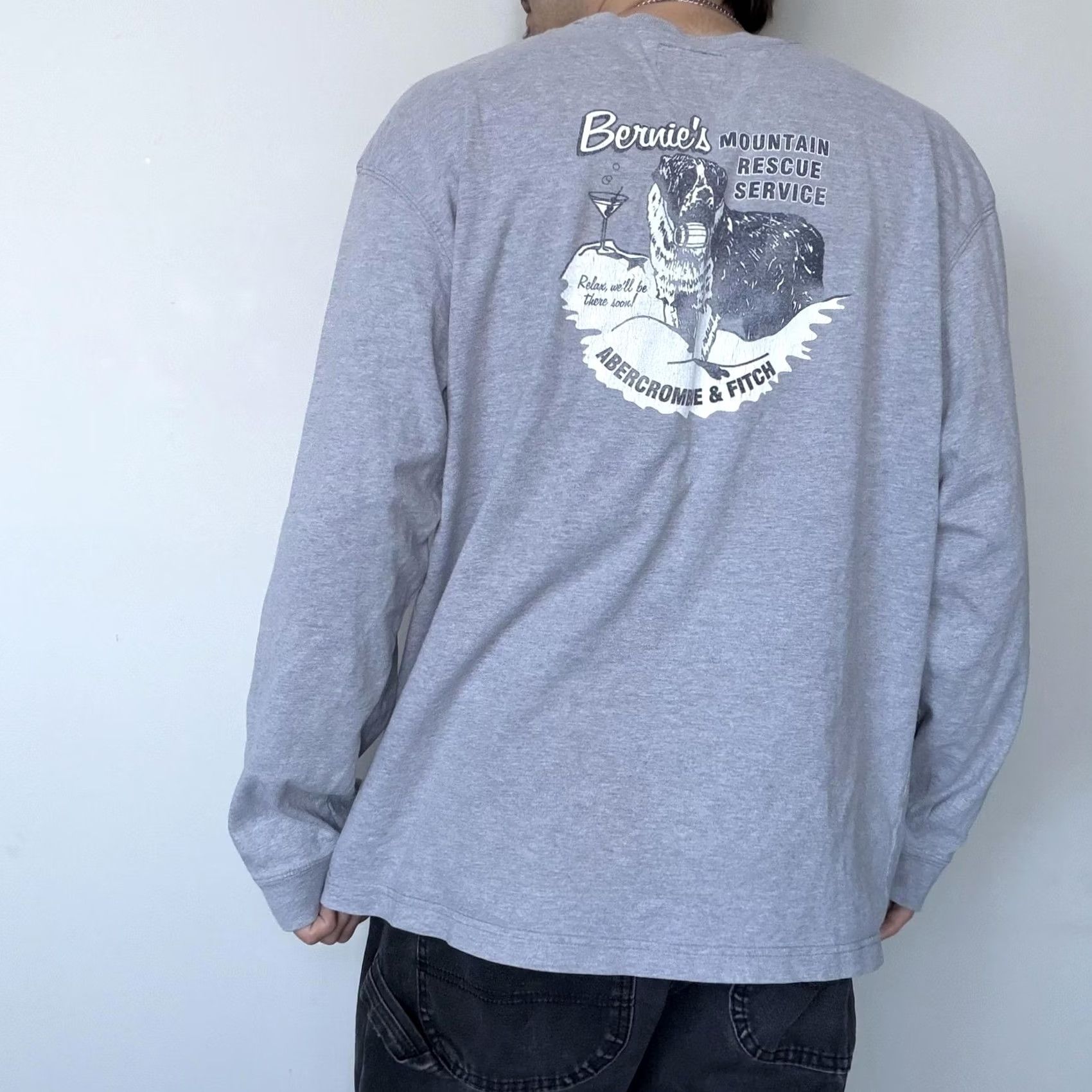 Abercrombie & Fitch VINTAGE Abercrombie & Fitch Long Sleeve Shirt Mens XL Gray Bernie's Dog Graphic T-Shirt Size US XL / EU 56 / 4 - 2 Thumbnail