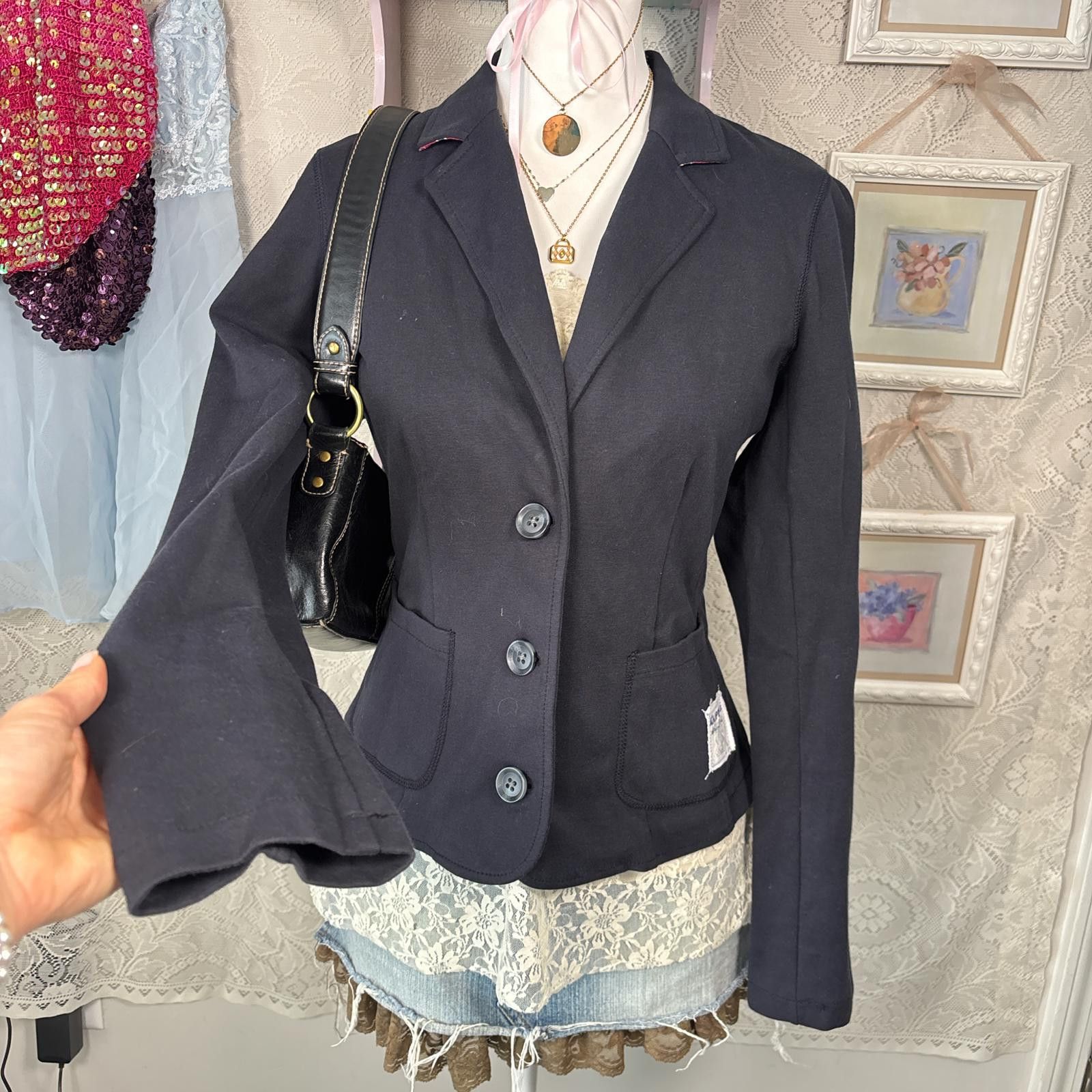 y2k aeropostale office siren navy blazer