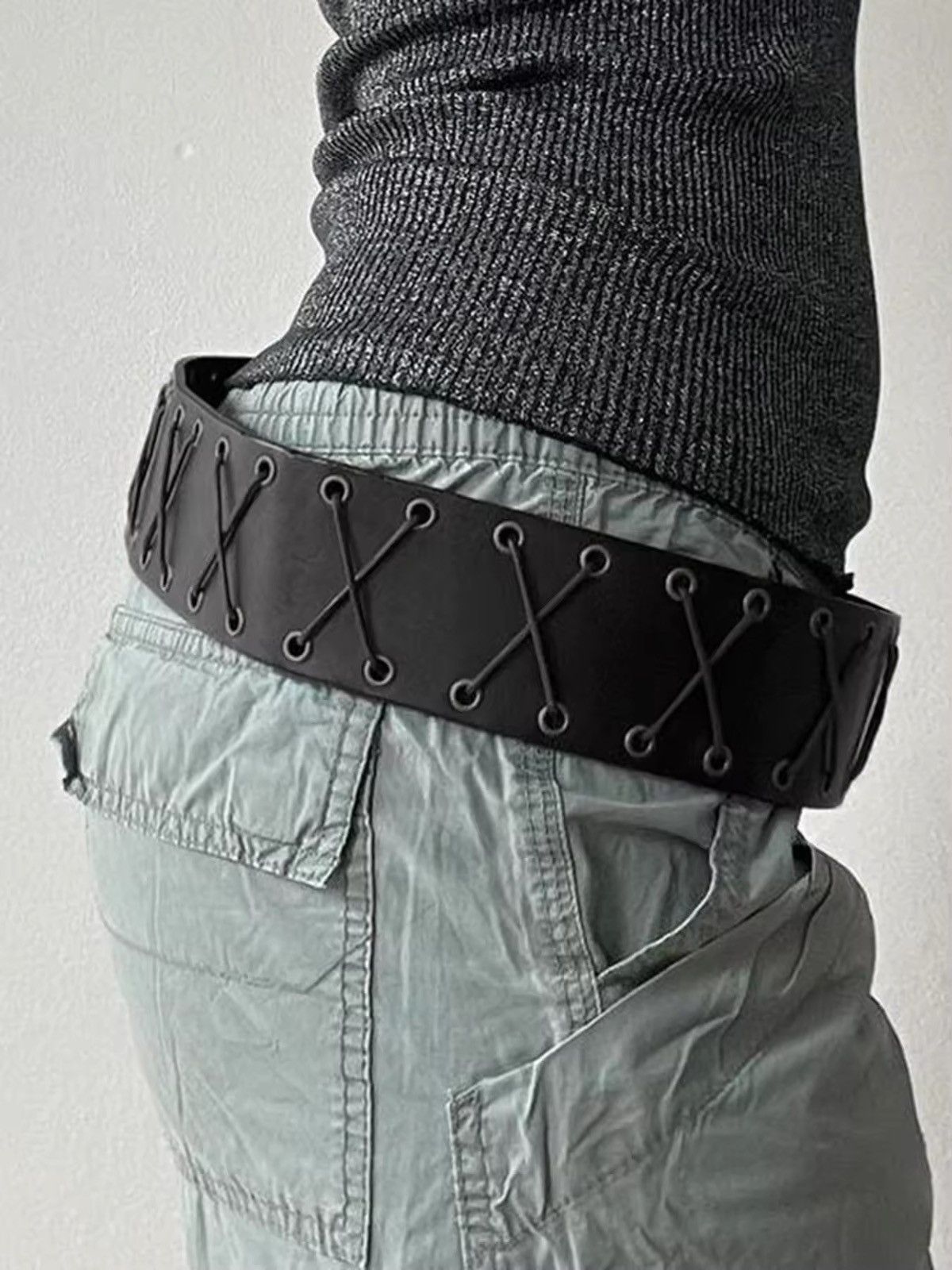 Japanese Brand × Vintage Vintage Bandage Tassels Pu Belt Y2K Hollow Out Size ONE SIZE - 10 Thumbnail