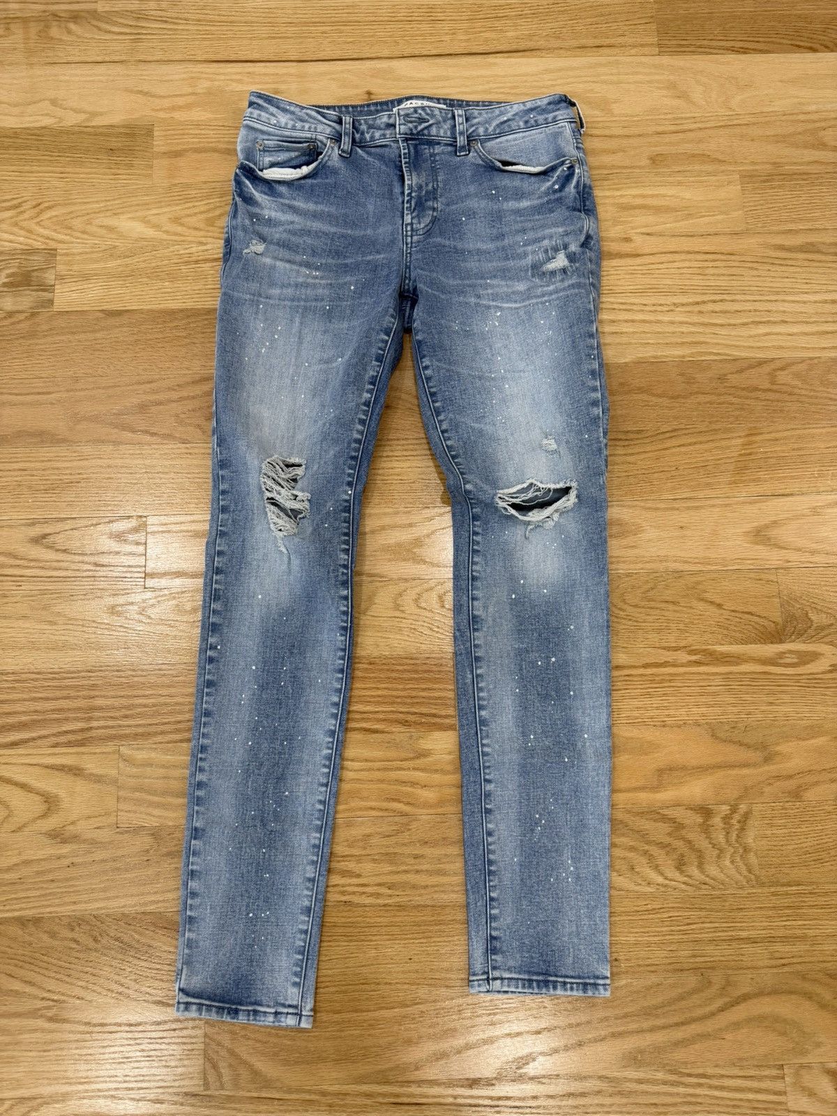 Pacsun Pacsun Paint Splatter Washed Denim Skinny Jeans Size US 30 / EU 46 - 1 Thumbnail