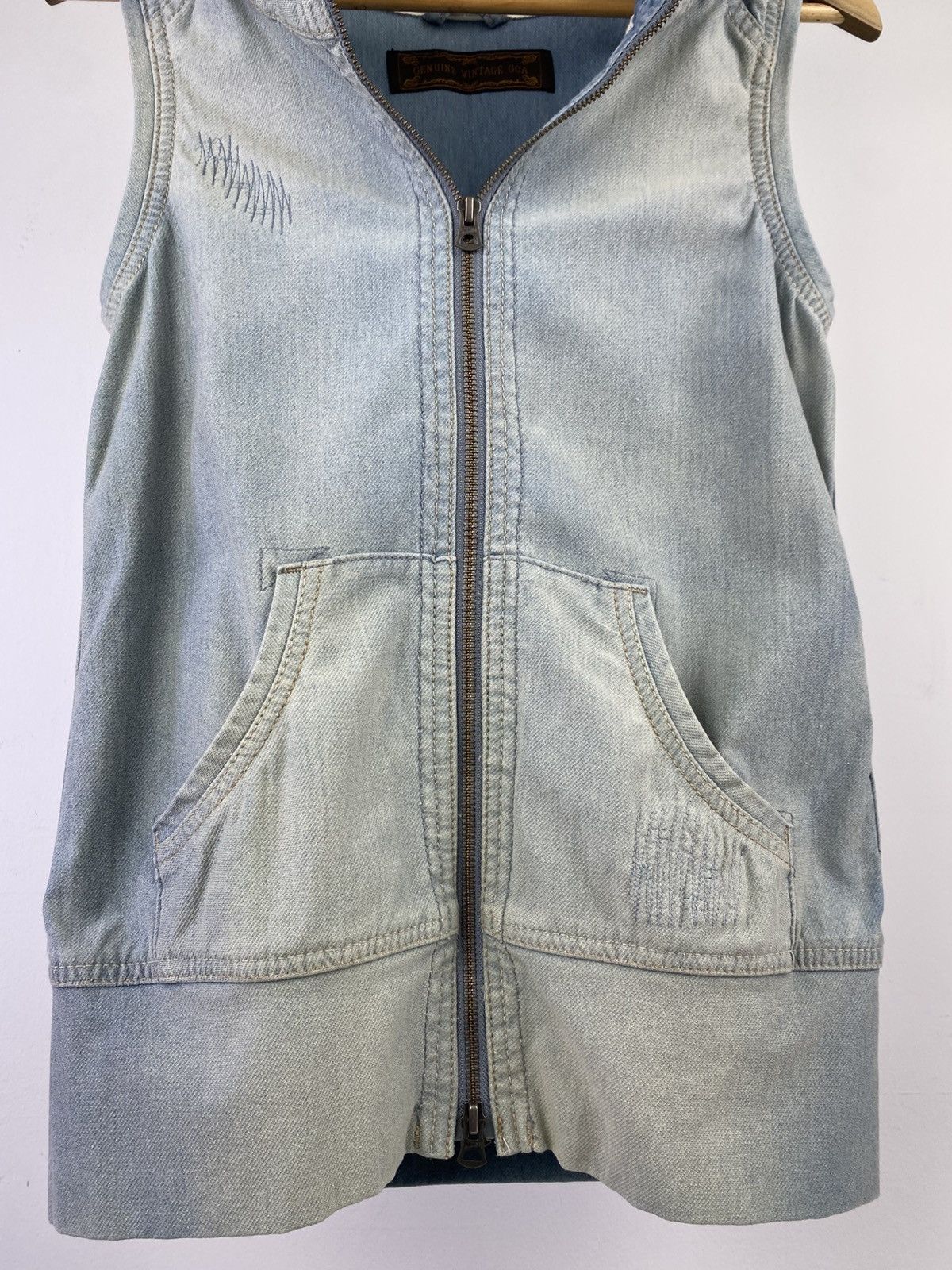 GOA Goa Bono 00s Y2K Washed Denim Vest Japan Size US S / EU 44-46 / 1 - 8 Thumbnail