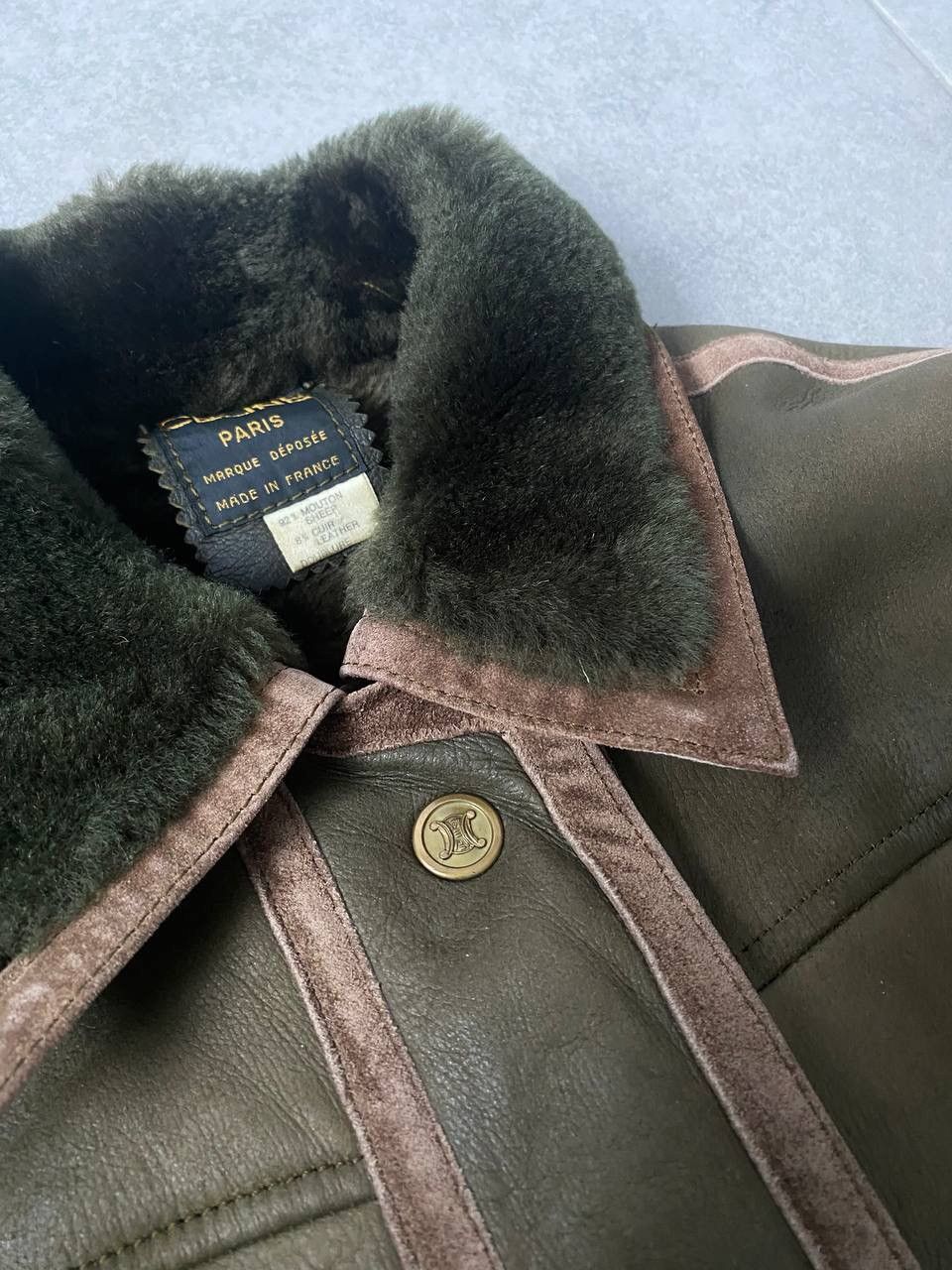 Celine Celine Vintage Shearling Jacket Made in France 80s Rare sz L Size US L / EU 52-54 / 3 - 6 Thumbnail