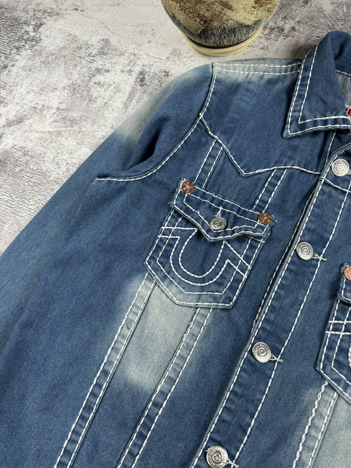 True Religion True Religion Joey Super T Y2K Denim Jeans Chief Keef Jacket Size US XL / EU 56 / 4 - 7 Thumbnail