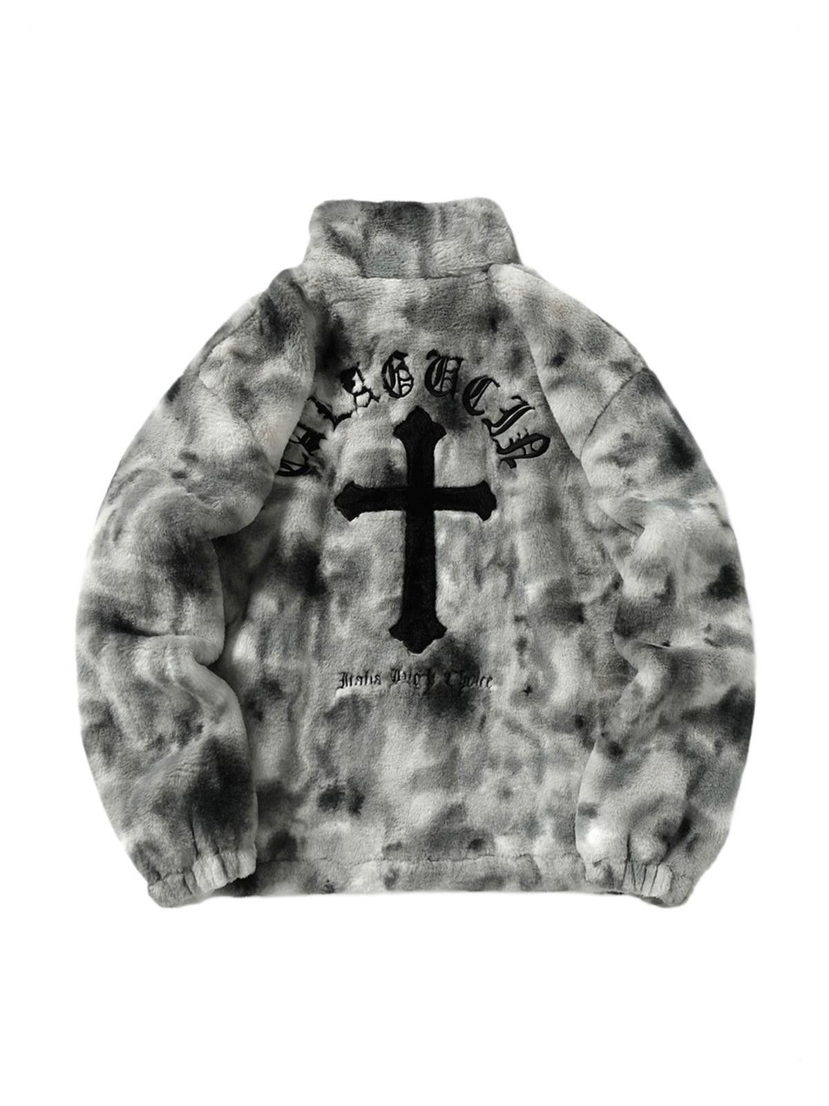 Japanese Brand Heavy-Duty Faux Lambswool Tie-Dye Urban Jacket Size US M / EU 48-50 / 2 - 1 Thumbnail