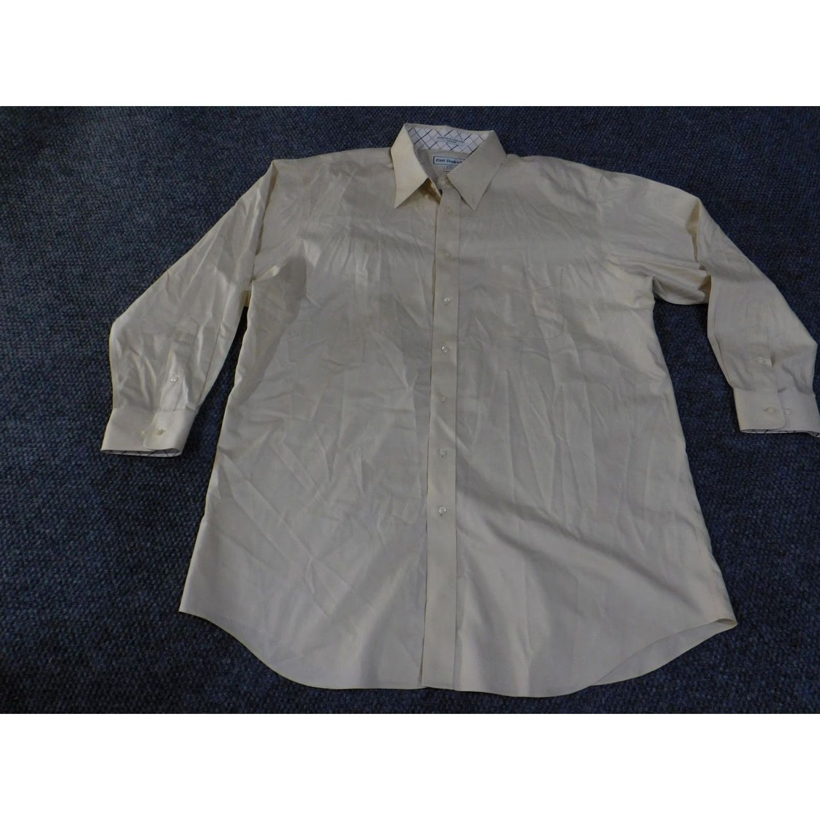 Vintage Paul Fredrick Shirt Mens 18-33 Beige Tailored Fit Non Iron Cotton Dress Pocket Shirt Mens 18-33 Beige Tailored Fit Non Iron Cotton Dress Pocket Size 48R - 3 Thumbnail
