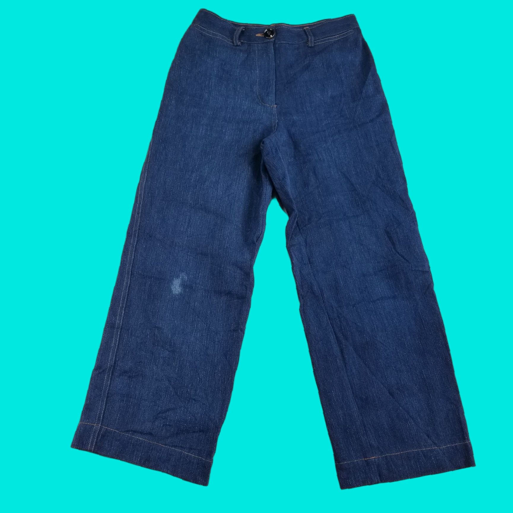 Sessun Jeans Women's M Blue 100%Cotton Dark Wash Regular Adult Size M Blue Jeans Women Denim Straight Casual 90s?