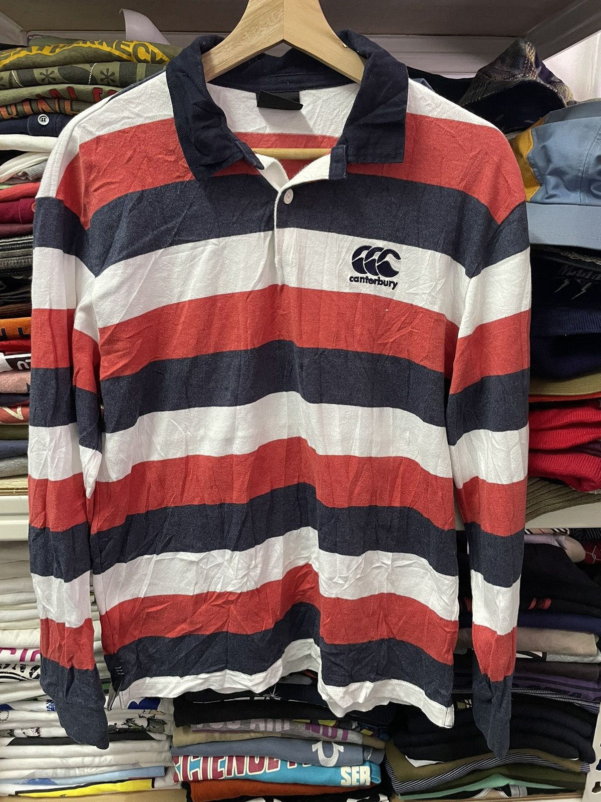 Canterbury of New Zealand Vintage Canterbury Rugby Stripe Shirt Size US L / EU 52-54 / 3 - 1 Thumbnail