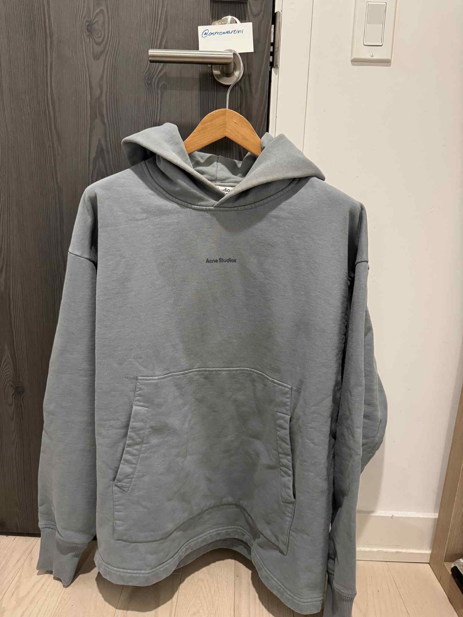 Acne Studios Acne Studios Steel Grey Logo Oversized Hoodie Size US XS / EU 42 / 0 - 1 Thumbnail