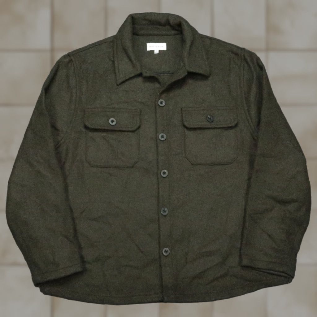 Mott & Bow Mott & Bow Jacket Mens XL Green Oversized Wool Button Pockets Size US XL / EU 56 / 4 - 1 Thumbnail