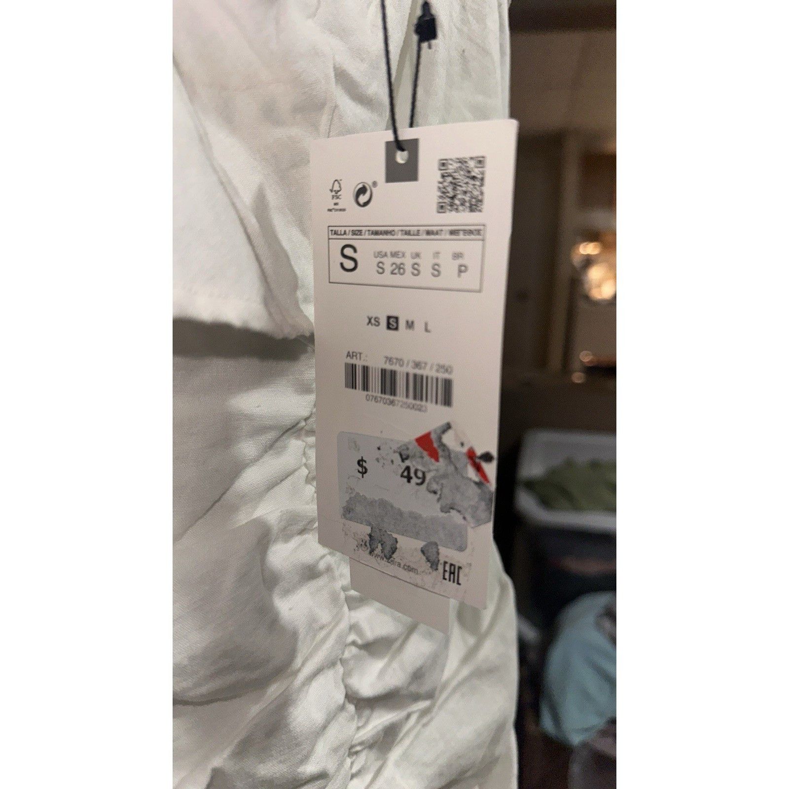 Zara NWT ZARA OFF SHOULDER WHITE DRESS Size S / US 4 / IT 40 - 4 Thumbnail
