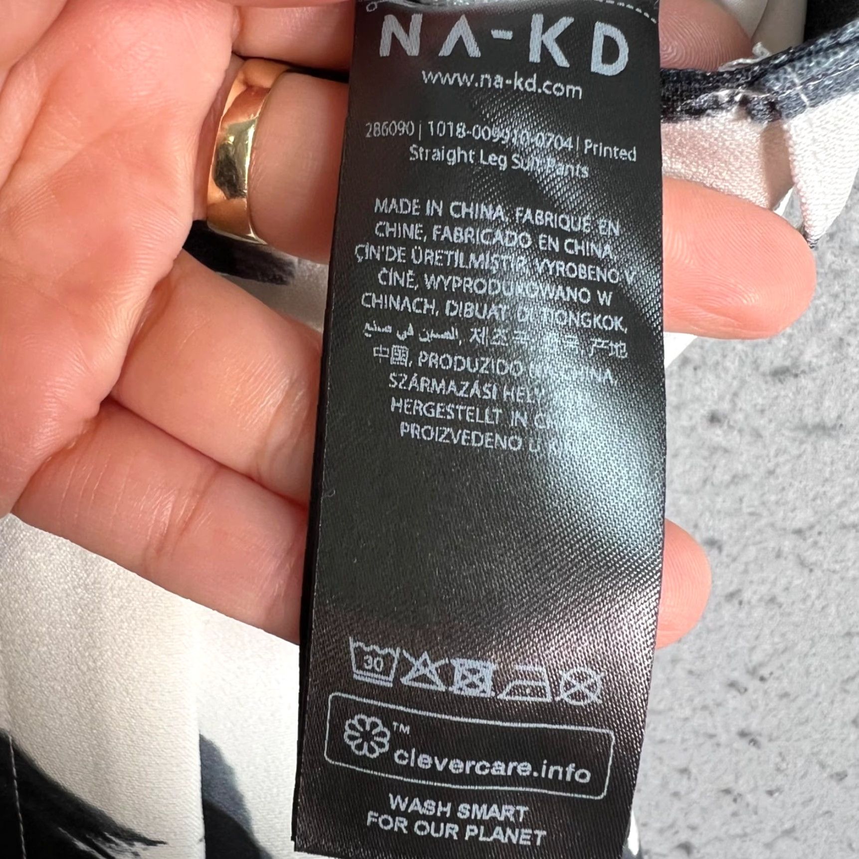 Vintage NA-KD Womens 36 Black & White Printed Straight Leg Pants Size 26" / US 2 / IT 38 - 4 Thumbnail