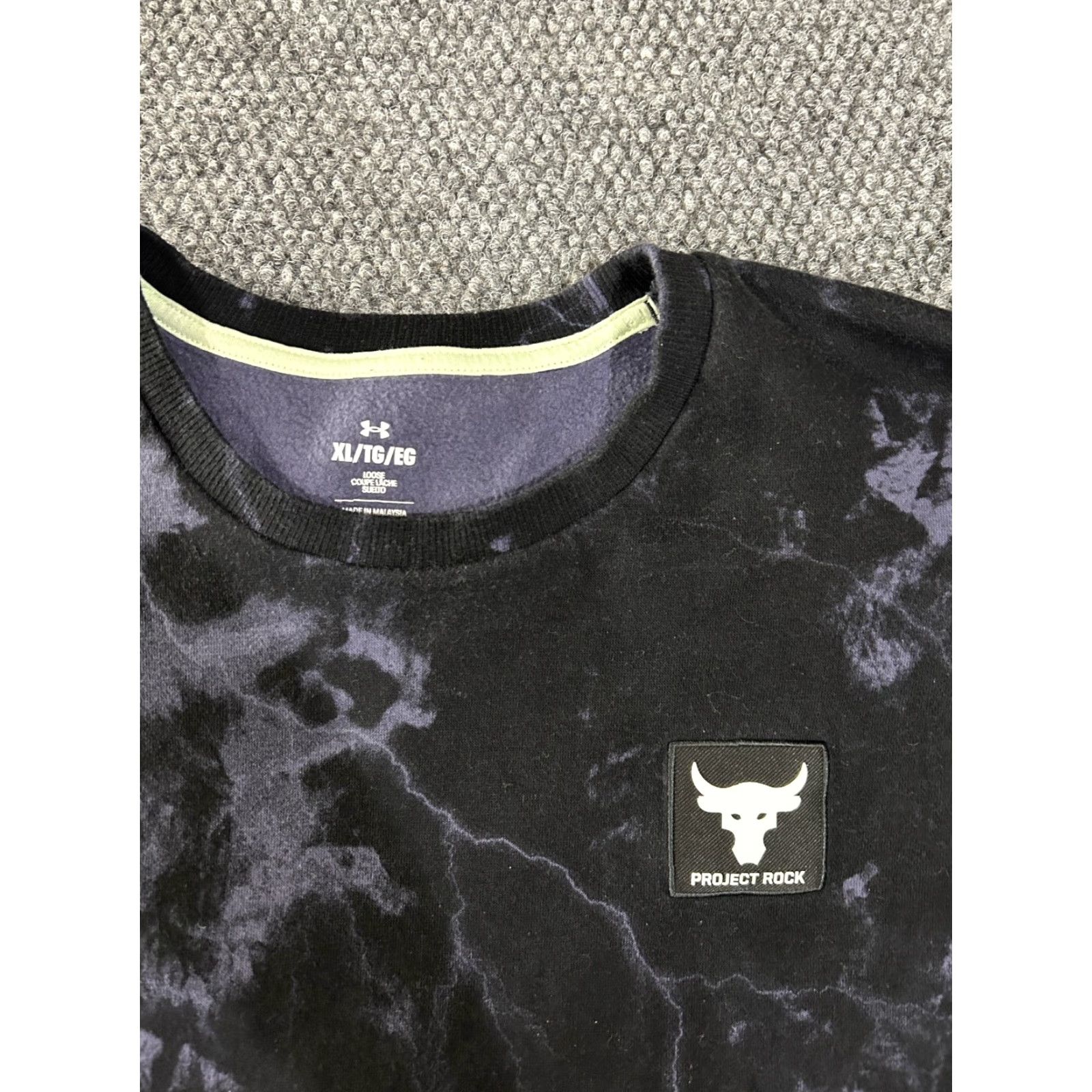 Under Armour Under Armour Project Rock Sweatshirt Mens XL Black Purple Graphic Print Hooded Pockets Pullover Gym & Training Size US XL / EU 56 / 4 - 3 Thumbnail