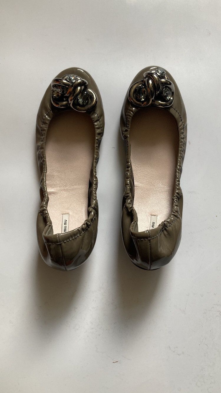 Miu Miu Miu Miu Vinyl Ballet Flats / Ballerinas Size US 8.5 / IT 38.5 - 3 Thumbnail