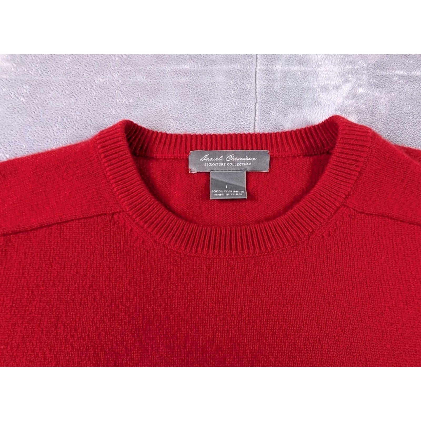 Cremieux Cremieux Sweater Pullover Crew Neck Red 100% Cashmere L Men Size US L / EU 52-54 / 3 - 3 Thumbnail