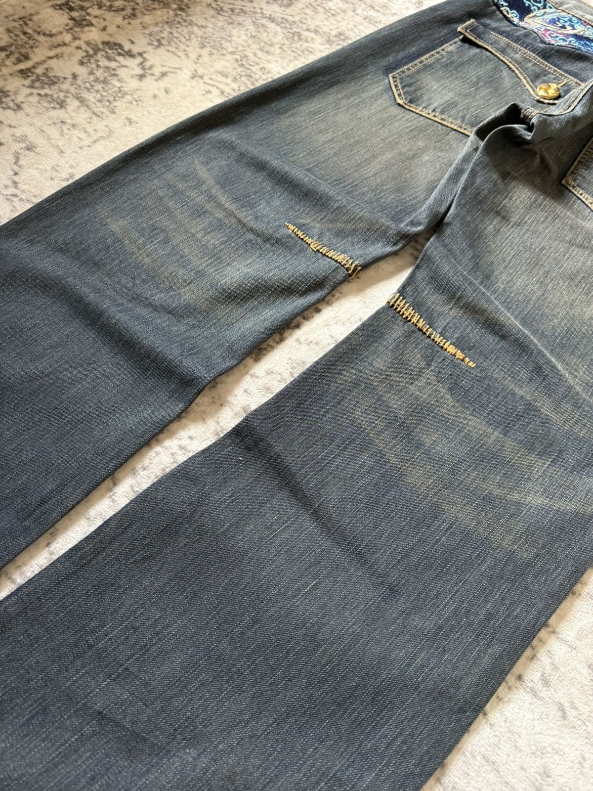 Japanese Brand Osaka Big Train Japan Over Stitch Boro Yakuza Jeans Size US 32 / EU 48 - 22 Thumbnail