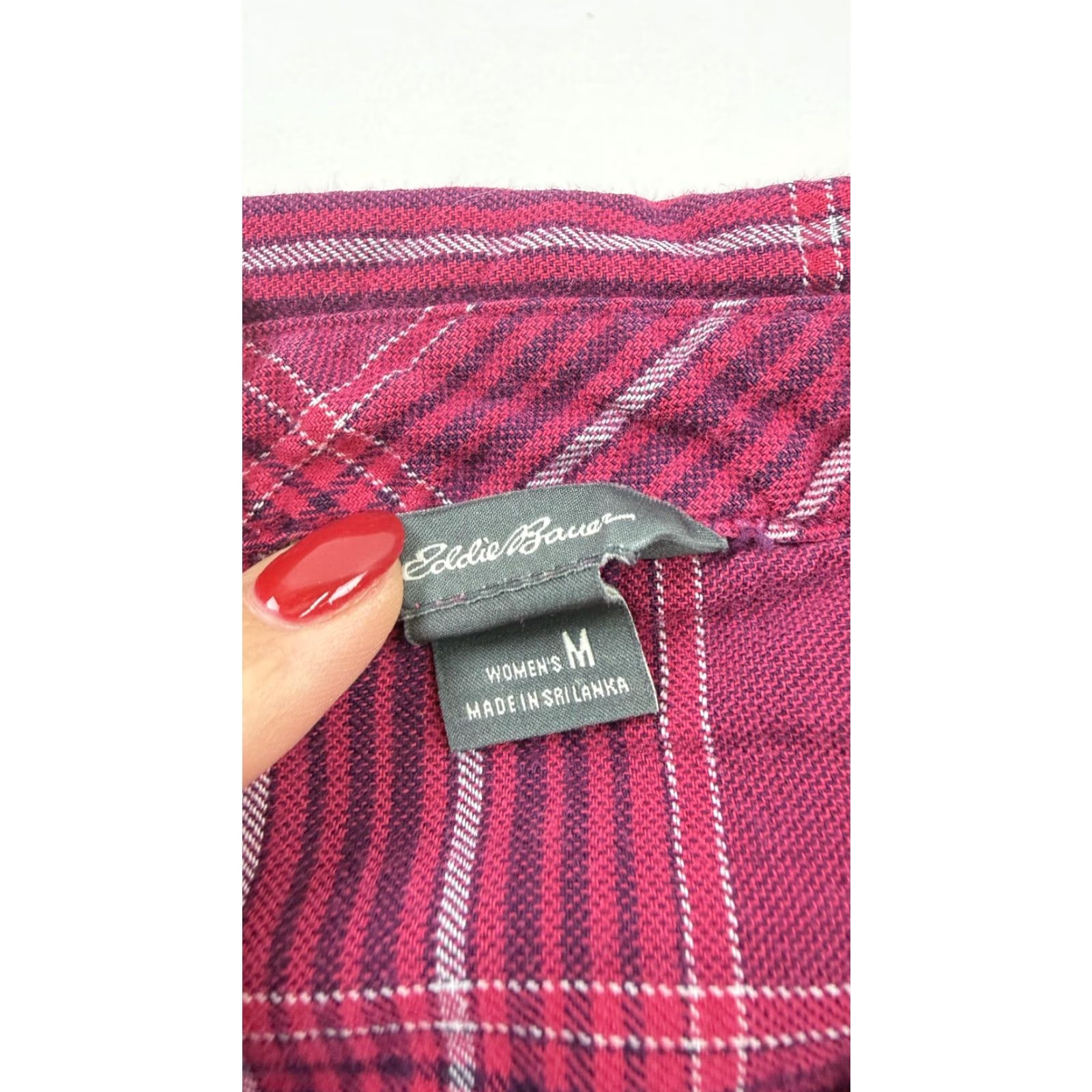 Eddie Bauer Eddie Bauer Shirt Womens Medium Pink Plaid Button Front Long Sleeve Cotton Top Size M / US 6-8 / IT 42-44 - 2 Thumbnail