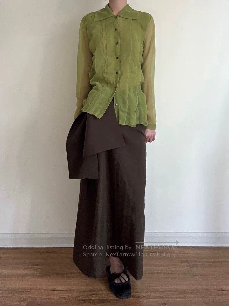 Yohji Yamamoto Yohji Yamamoto Olive Green skirt Size 26" / US 2 / IT 38 - 4 Thumbnail