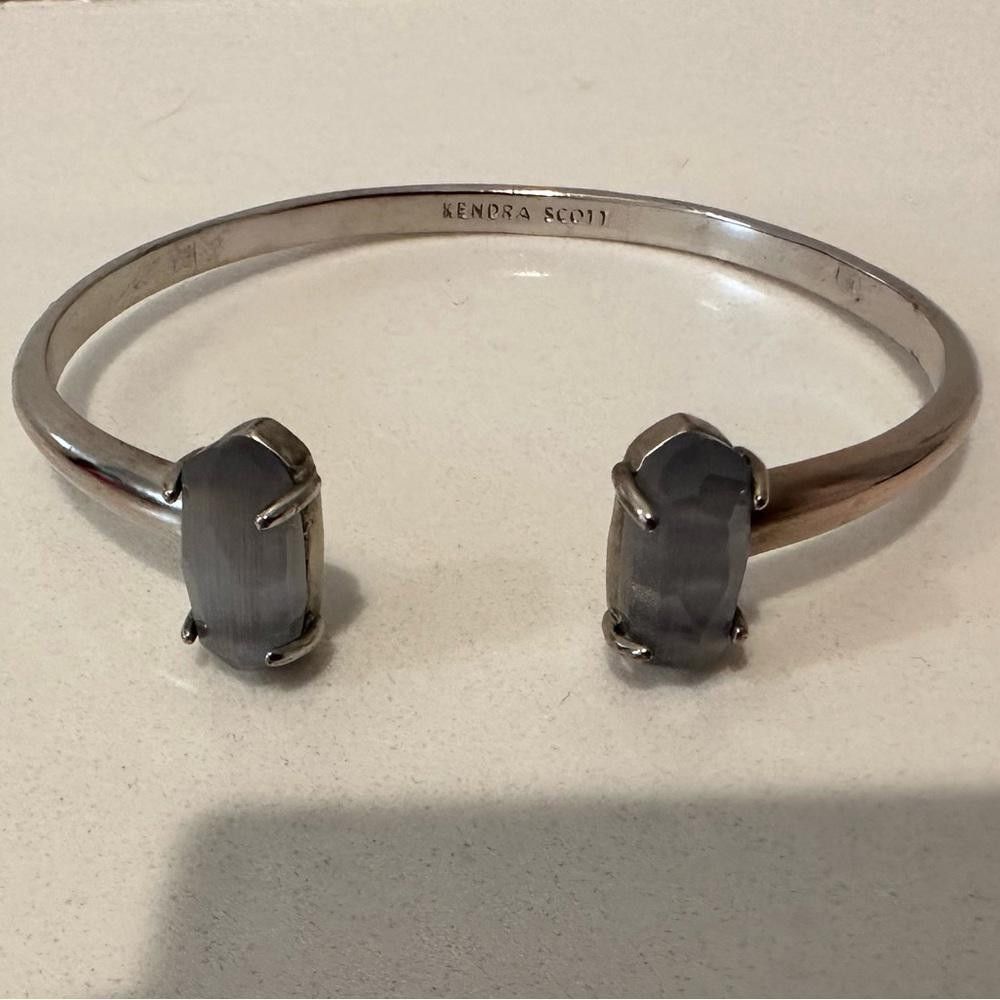 Kendra Scott Kendra Scott Edie Silver Slate Cat’s Eye Stone Cuff Bracelet Size ONE SIZE - 1 Thumbnail