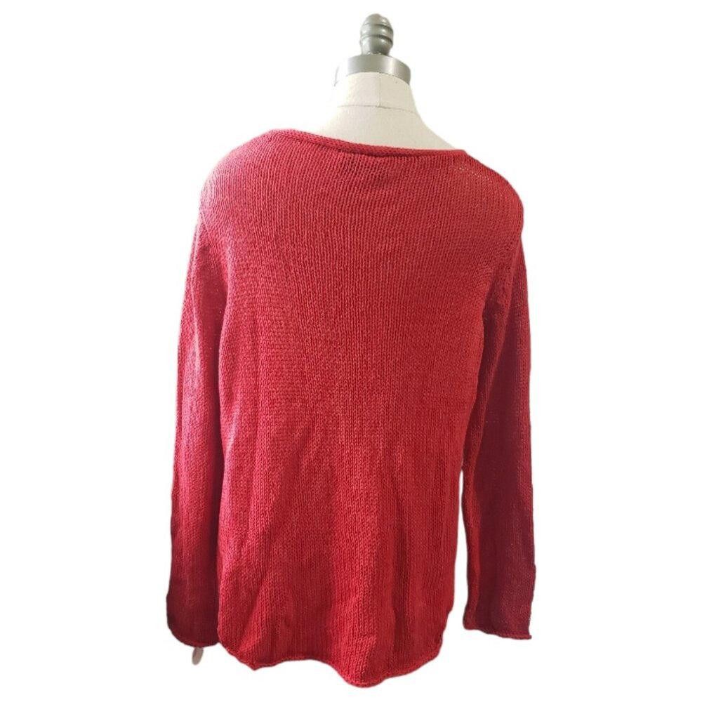 Designer CT1766 Wooden Ships Red Sweater Long Sleeve S/M Size S / US 4 / IT 40 - 4 Thumbnail