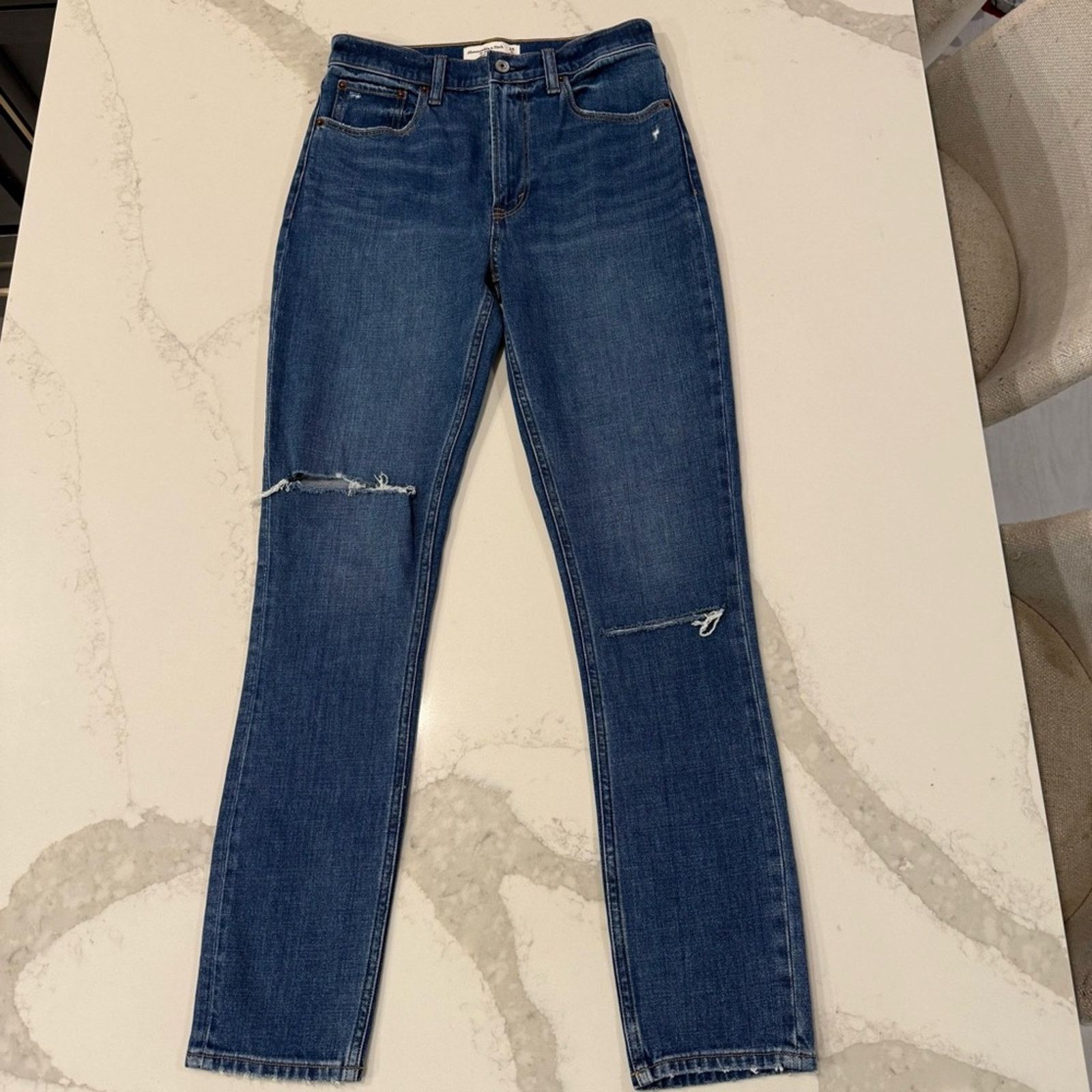 Abercrombie & Fitch Abercrombie & Fitch The Skinny High Rise Jeans Womens 2L Size 26" / US 2 / IT 38 - 3 Thumbnail