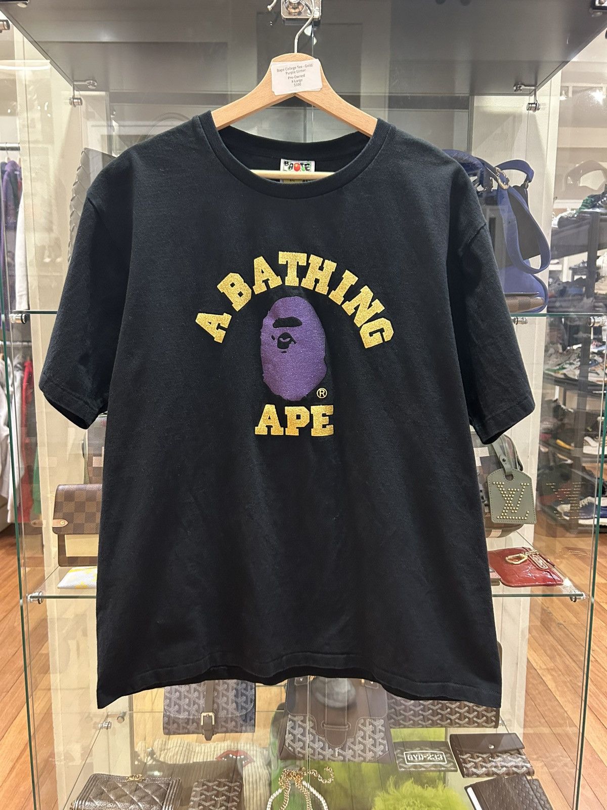 Bape Bape College Tee - Gold/Purple Size US XL / EU 56 / 4 - 1 Thumbnail