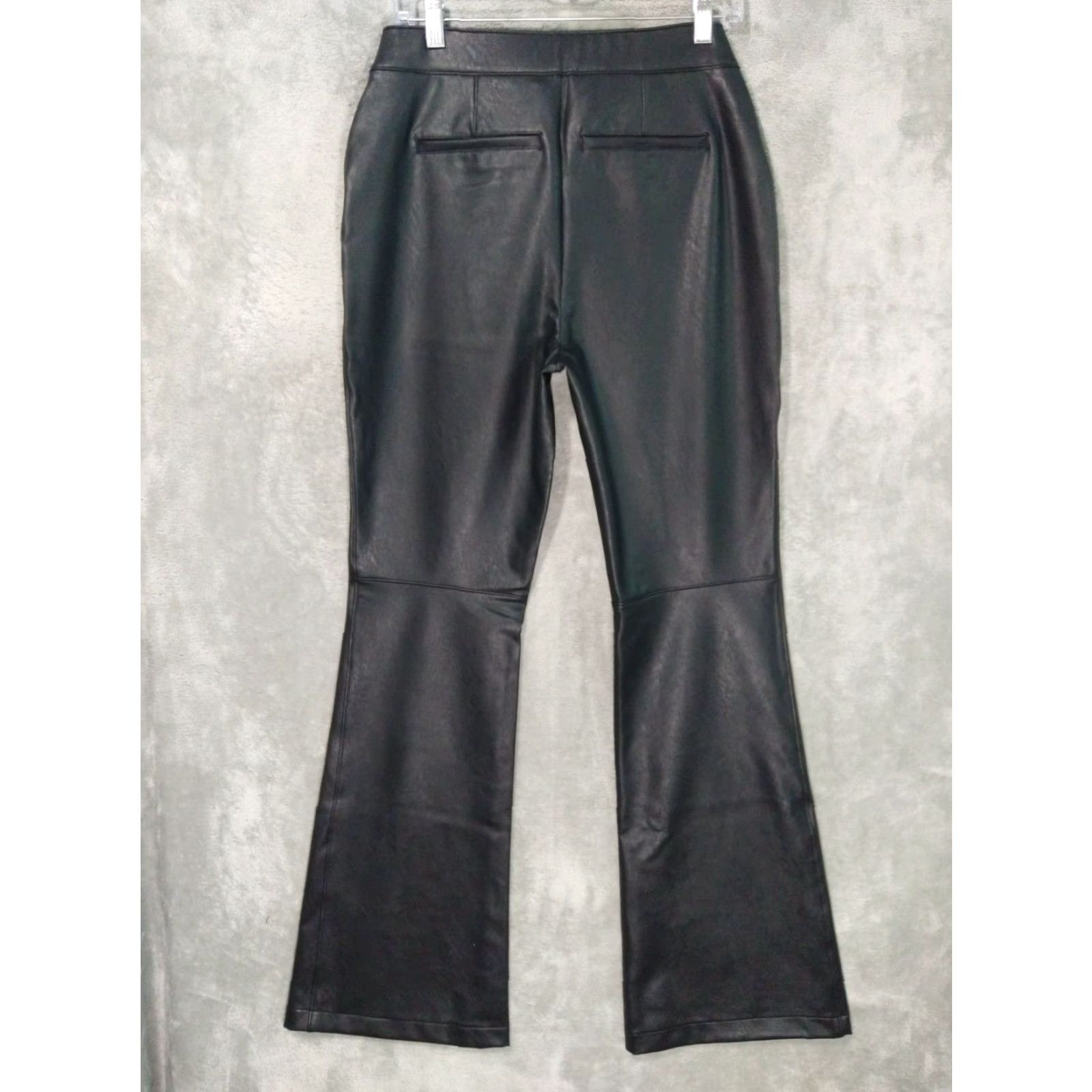 Spanx Spanx Pants Women XL Luxe Black Leather Like Flare High Rise Pull On Stretch Size 40" / US 18 - 2 Thumbnail