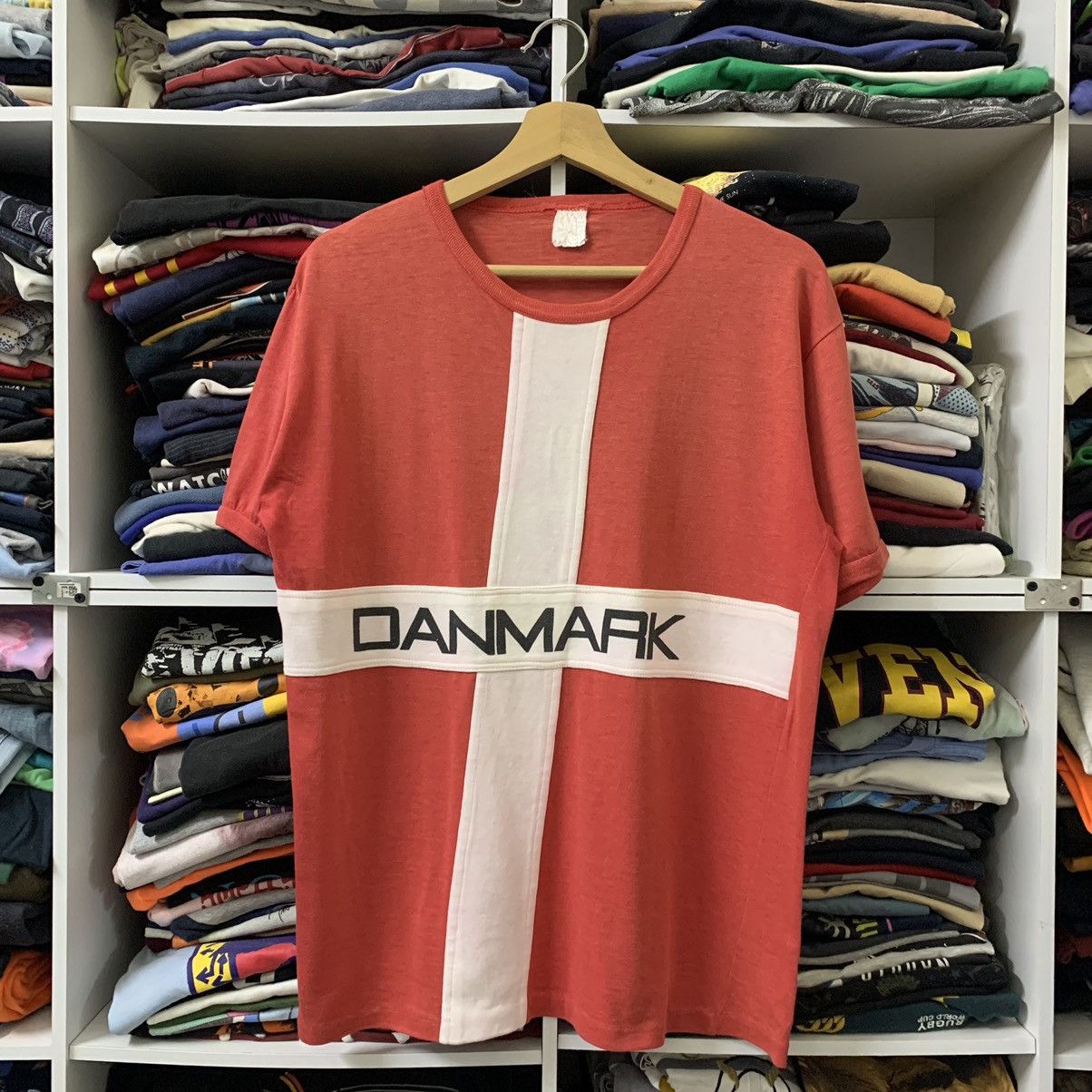 Vintage VTG DANMARK FLAG TEE Size US L / EU 52-54 / 3 - 1 Thumbnail