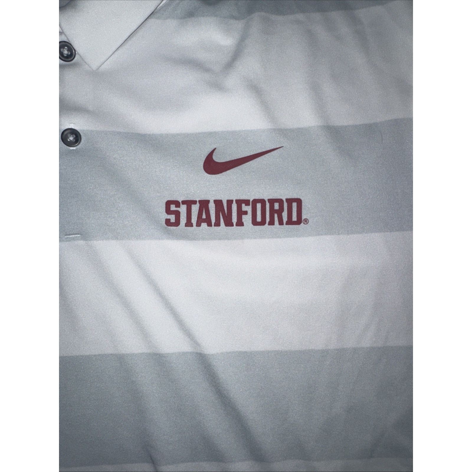Nike Nike Stanford Dri Fit Golf Polo White Stripes XL 23x29 Size US XL / EU 56 / 4 - 2 Thumbnail