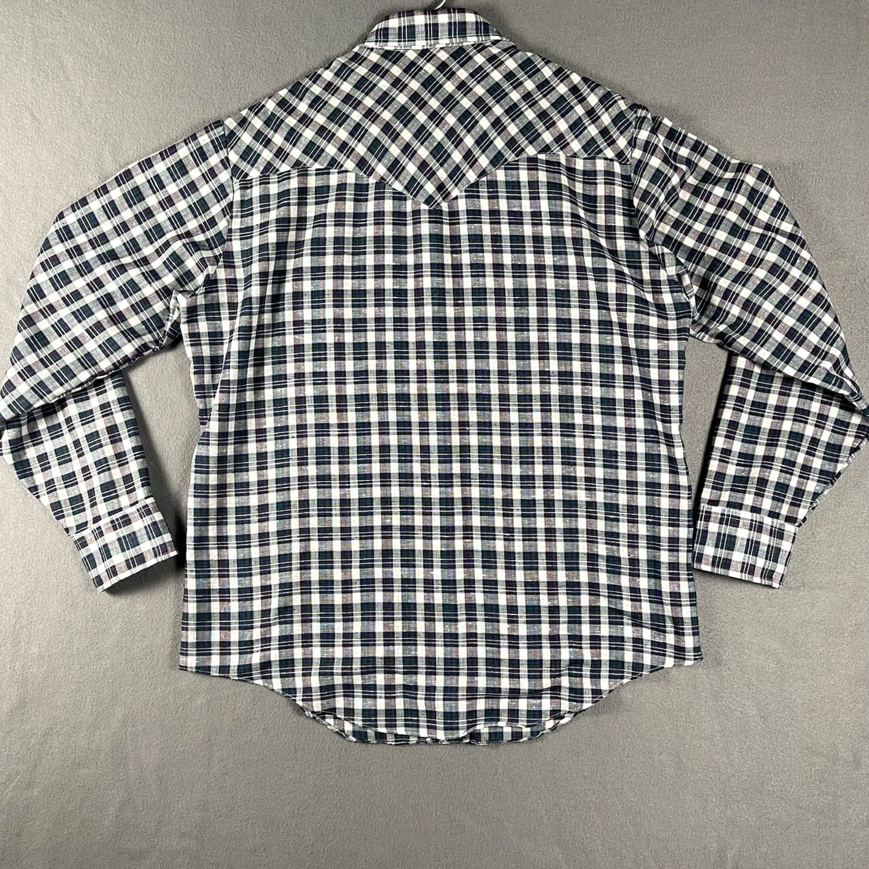 Levi's VINTAGE Levi's Shirt Western Pearl Snap Blue Plaid XL Men's Long Sleeve Button-Up Rockabilly 70s 80s Retro Western Size US XL / EU 56 / 4 - 3 Thumbnail