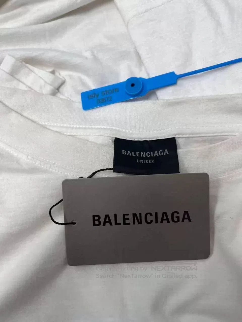 Balenciaga Balenciaga Distressed Blue Logo Letter Print T-Shirt. Size US M / EU 48-50 / 2 - 5 Thumbnail