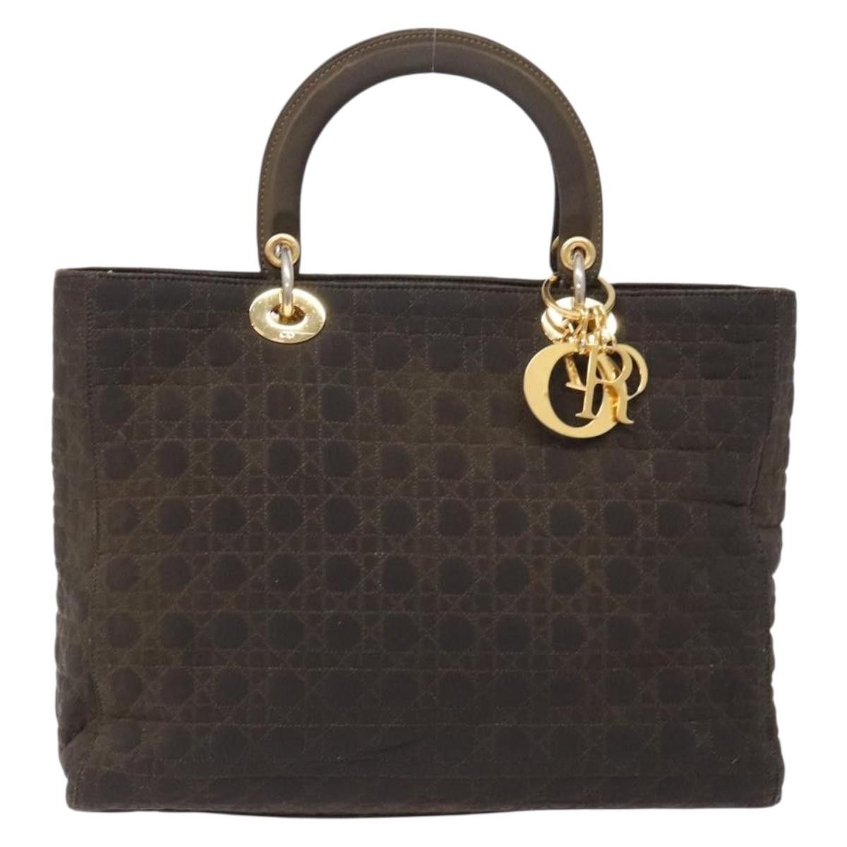 Dior DIOR Lady DIOR Canage Hand Bag Nylon Khaki Gold Size ONE SIZE - 2 Thumbnail