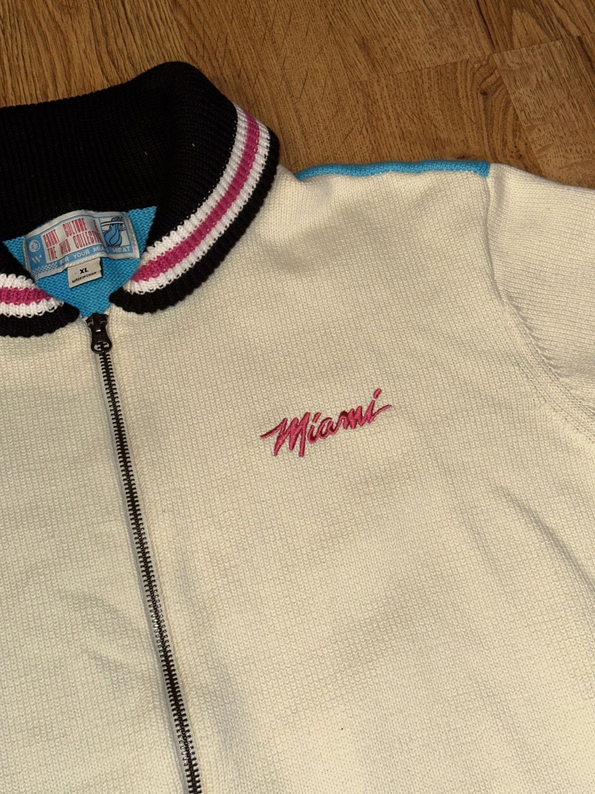 NBA MIAMI HEAT Court Culture Original Vice Knit CardiganSweater Size US XL / EU 56 / 4 - 6 Thumbnail