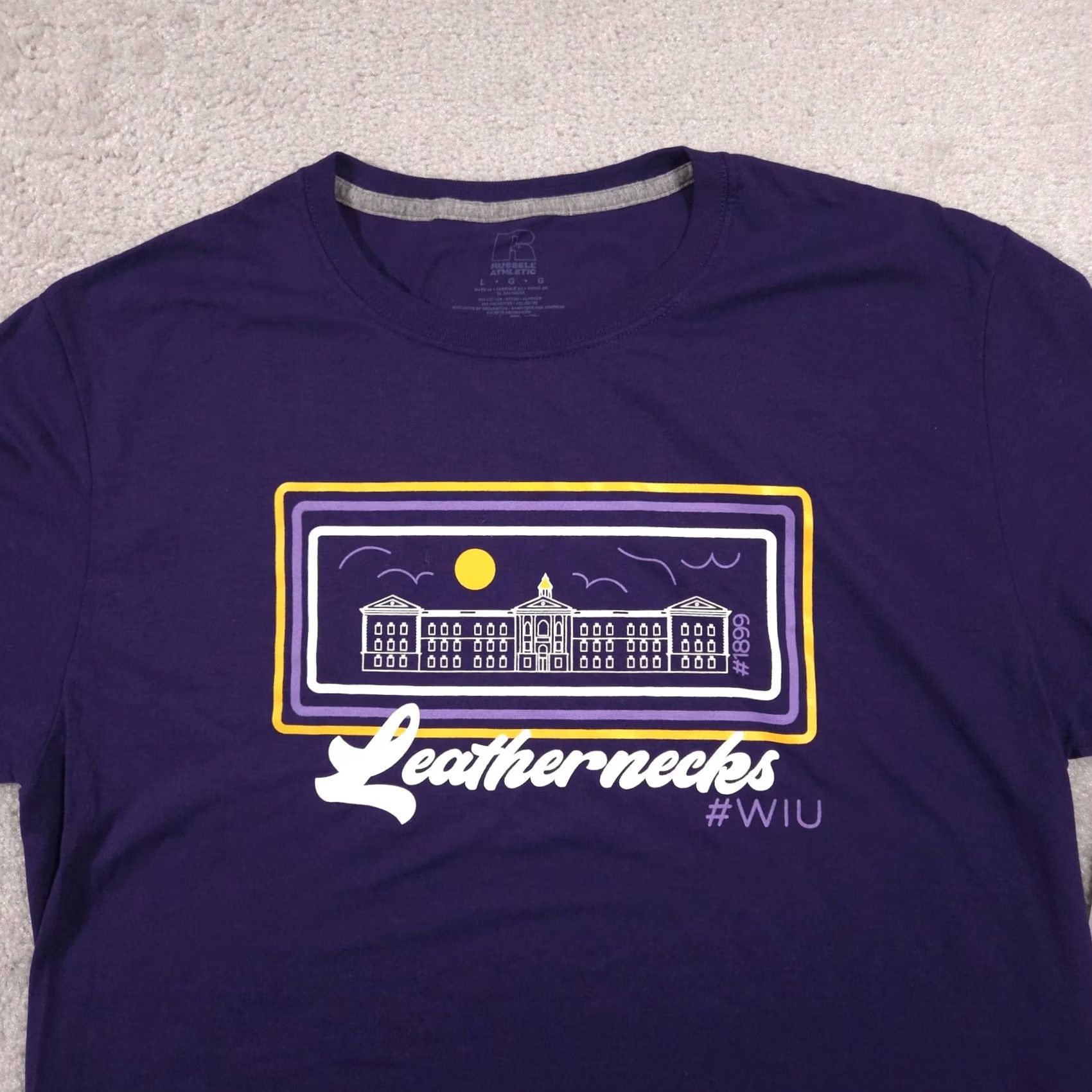 Russell Athletic VINTAGE Russell Athletic Shirt Mens Large Western Illinois Leathernecks Graphic Tee Size US L / EU 52-54 / 3 - 3 Thumbnail