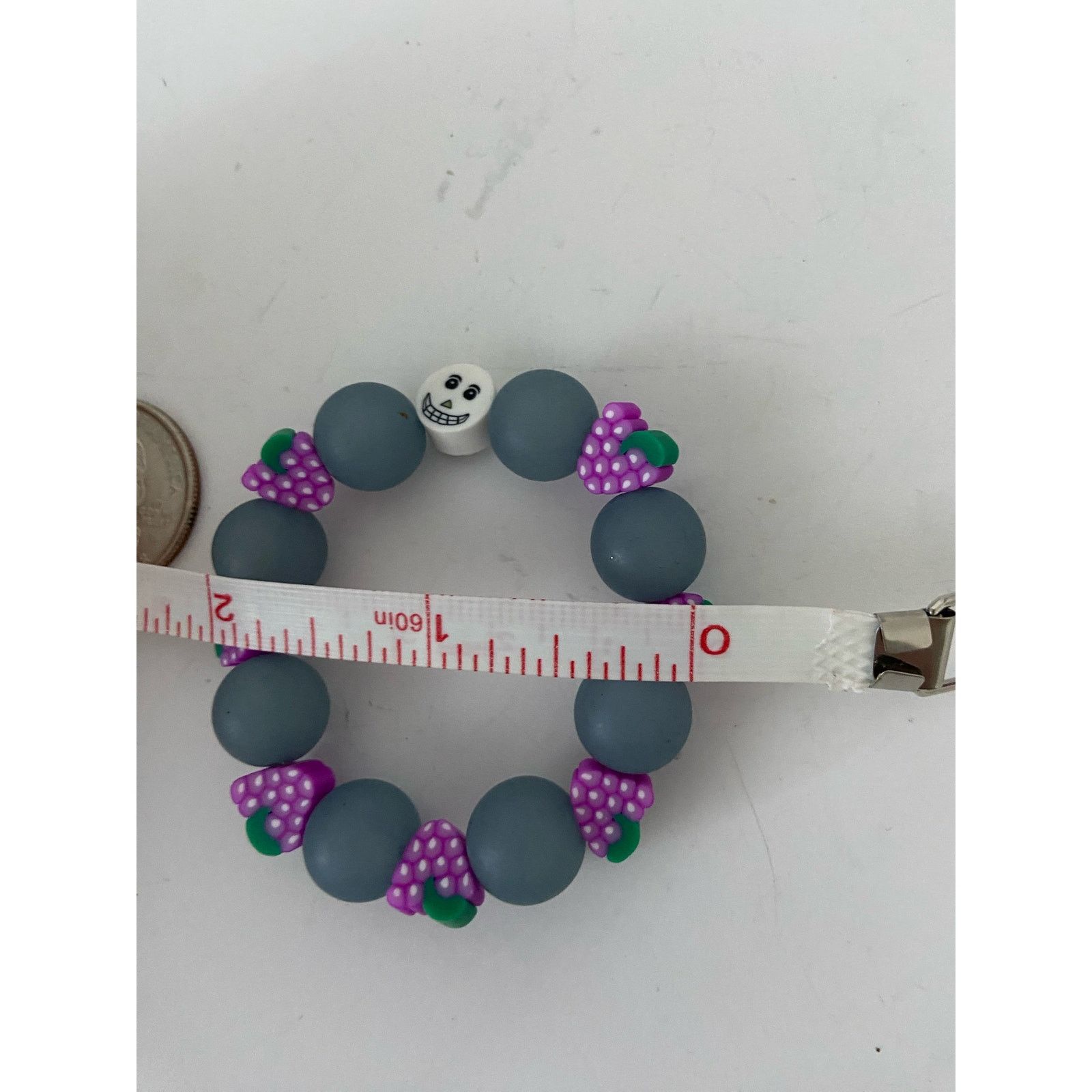 Handmade Handmade light blue and grape bead bracelet Size ONE SIZE - 3 Thumbnail