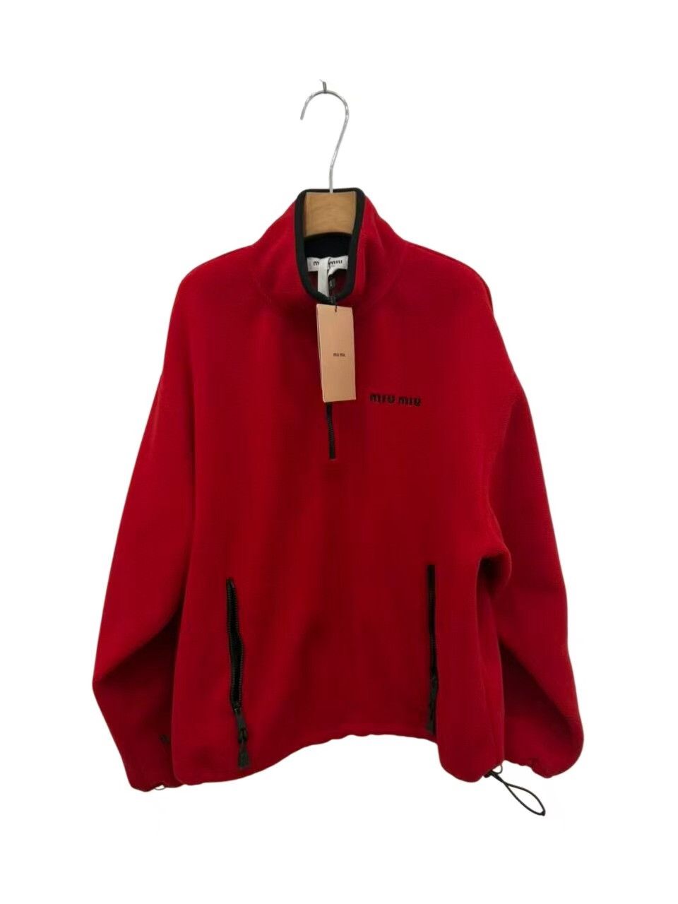 Miu Miu Miu Miu Fleece Red Hoodie XS Women Size XS / US 0-2 / IT 36-38 - 1 Thumbnail