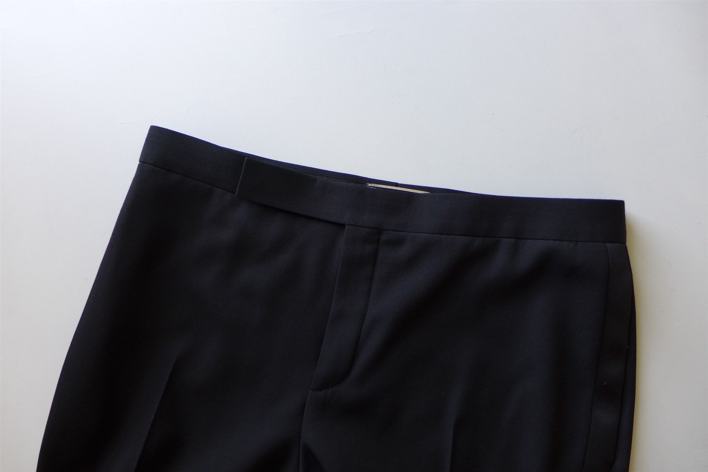 Saint Laurent Paris Saint Laurent Slim Fit Tuxedo Trousers - Black Wool Size US 34 / EU 50 - 7 Thumbnail