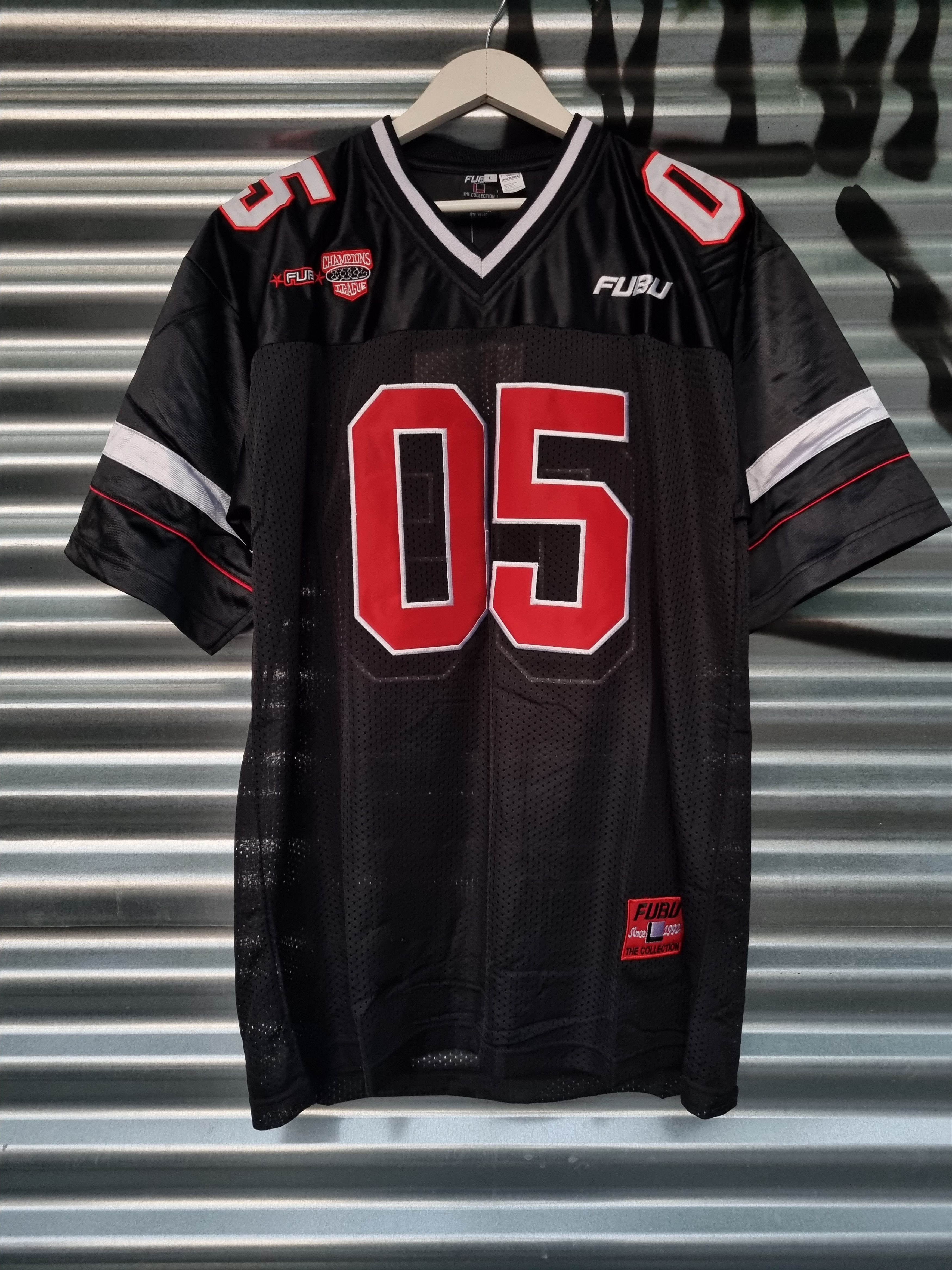 FUBU CORPORATE FOOTBALL JERSEY BLACK/WHITE/RED