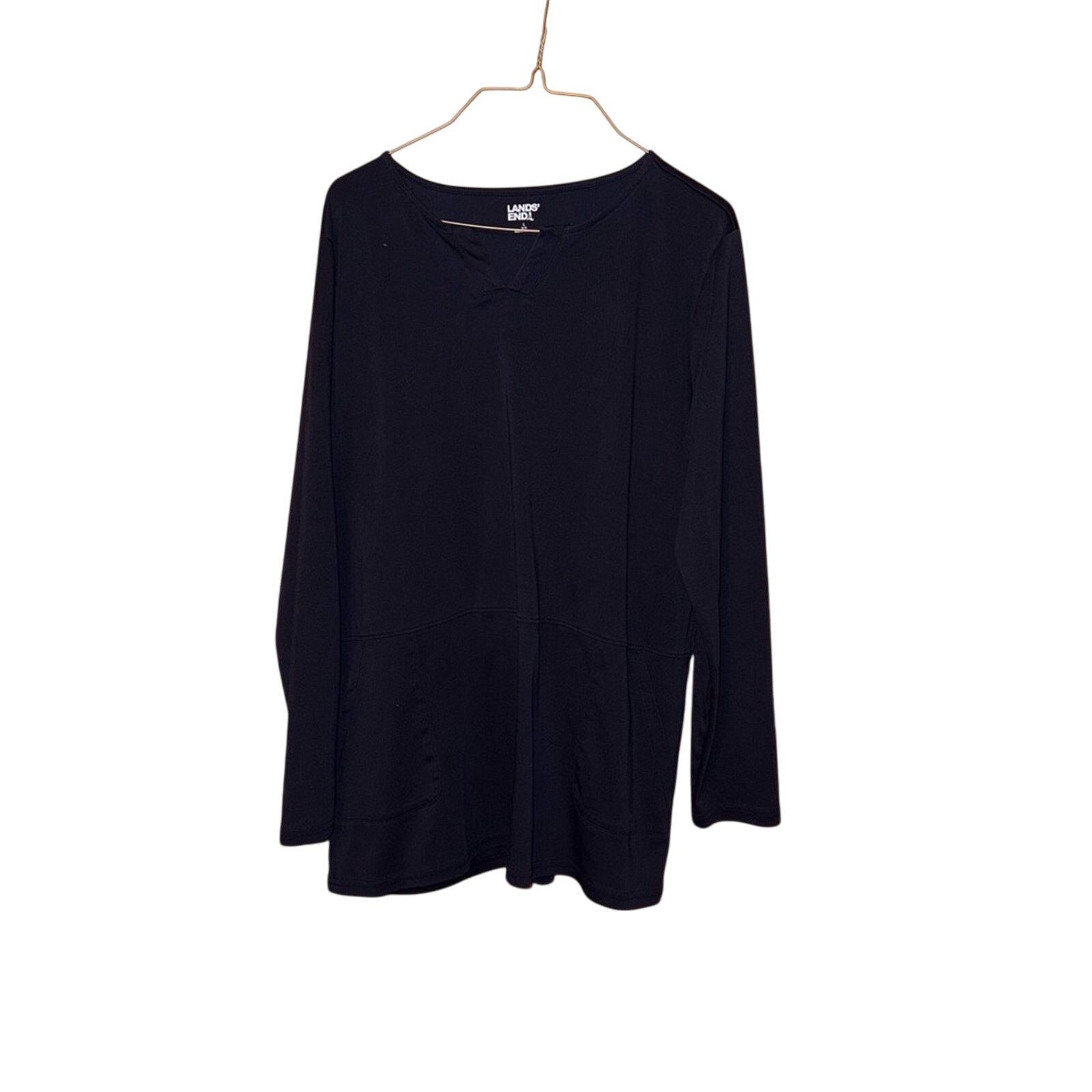 Lands' End Lands’ End Navy Blue Women's Top Size L Size L / US 10 / IT 46 - 1 Thumbnail