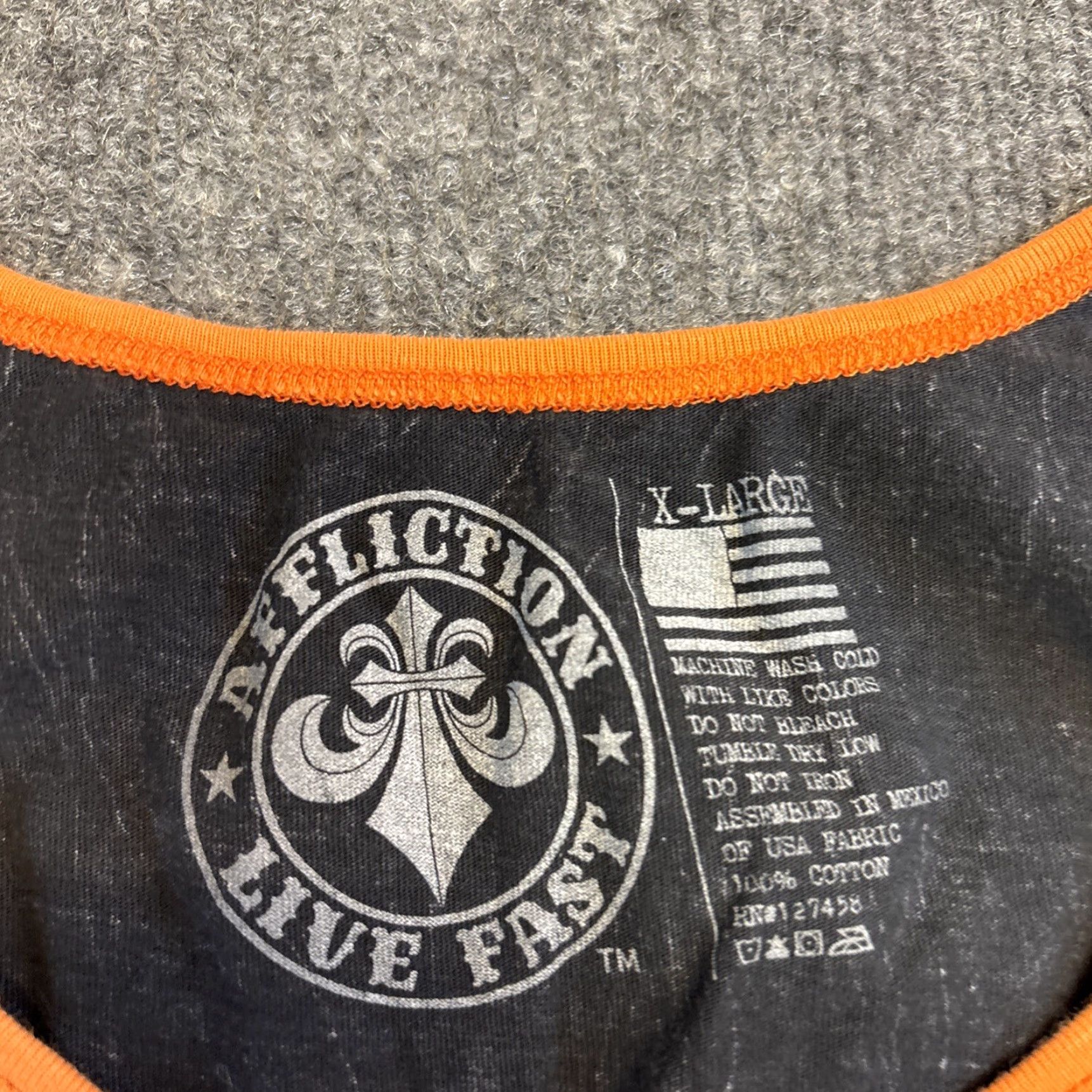 Affliction AFFLICTION T SHIRT Mens XL Blue Tank Top USA Live Free Defender Muscle Freedom US Flag Size US XL / EU 56 / 4 - 3 Thumbnail