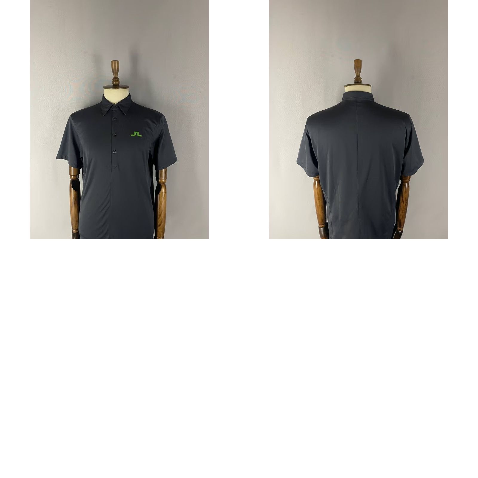 J.Lindeberg J.Lindeberg Golf Polo Shirt XL Gray Polyester Short Sleeve Shirt Men Regular Slimming Pockets Logo Pattern Solid Sports Classic Modern Size US XL / EU 56 / 4 - 8 Thumbnail