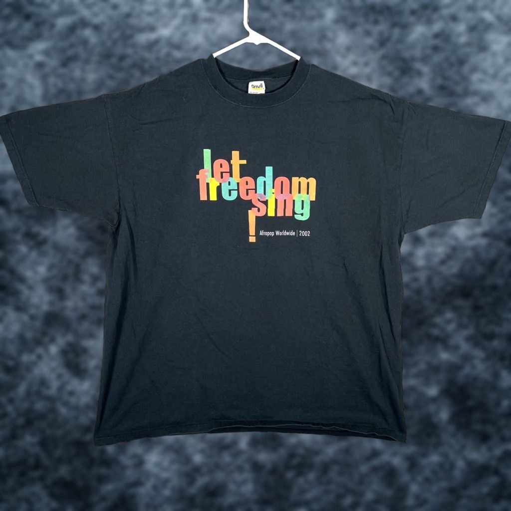 Anvil VINTAGE Anvil Afropop Let Freedom Sing T-Shirt Adult 2XL Black Music Mens Size US XXL / EU 58 / 5 - 1 Thumbnail