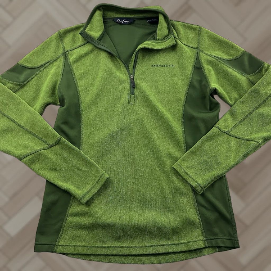 Vintage Mammoth Outfitter 1/4 Zip Pullover Jacket Women's L Green Size L / US 10 / IT 46 - 1 Thumbnail
