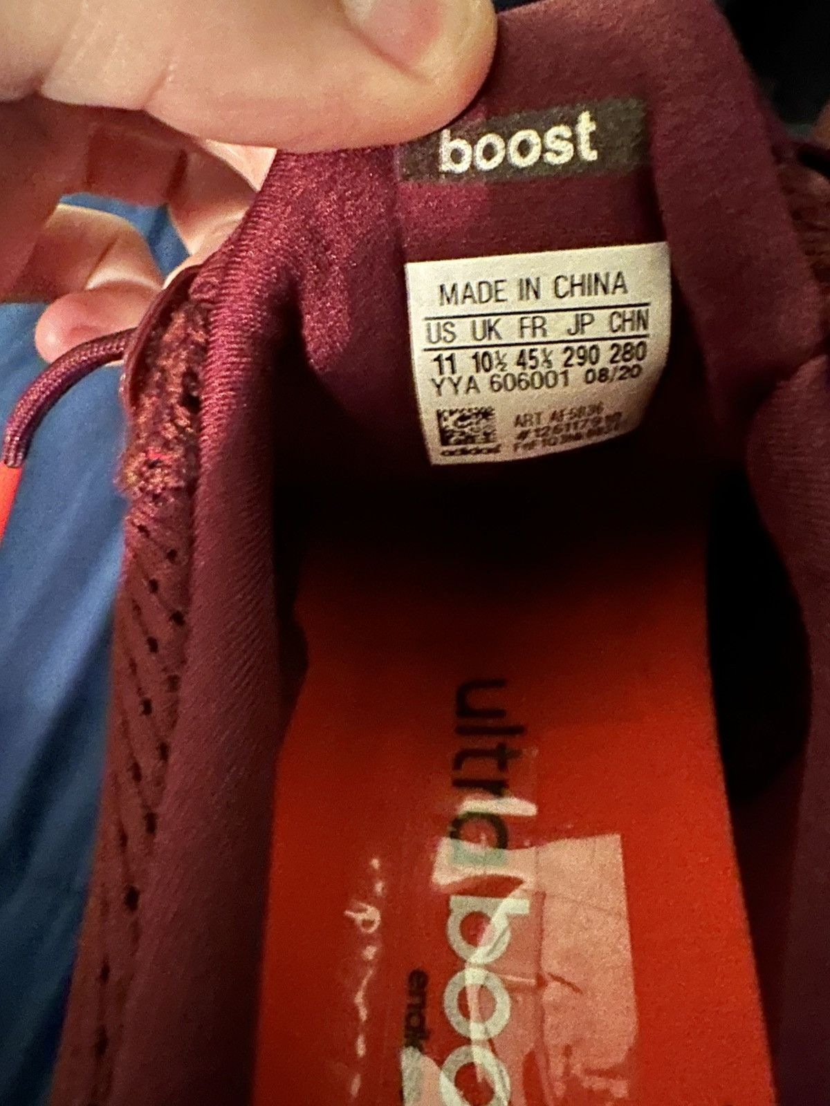 Adidas Ultraboost 1.0 Burgundy Size US 11 / EU 44 - 5 Thumbnail
